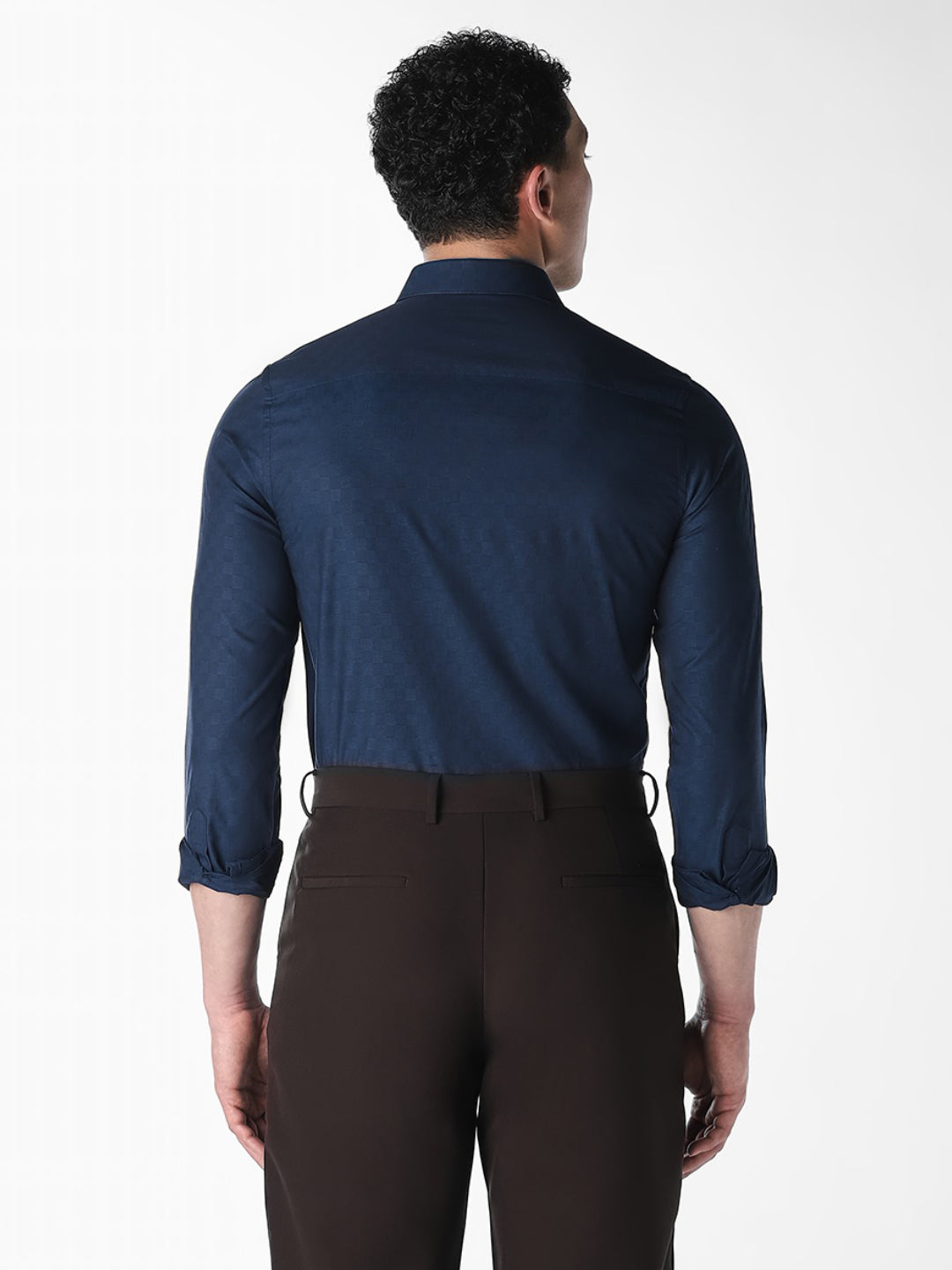 Dark Blue Jacquard Shirt