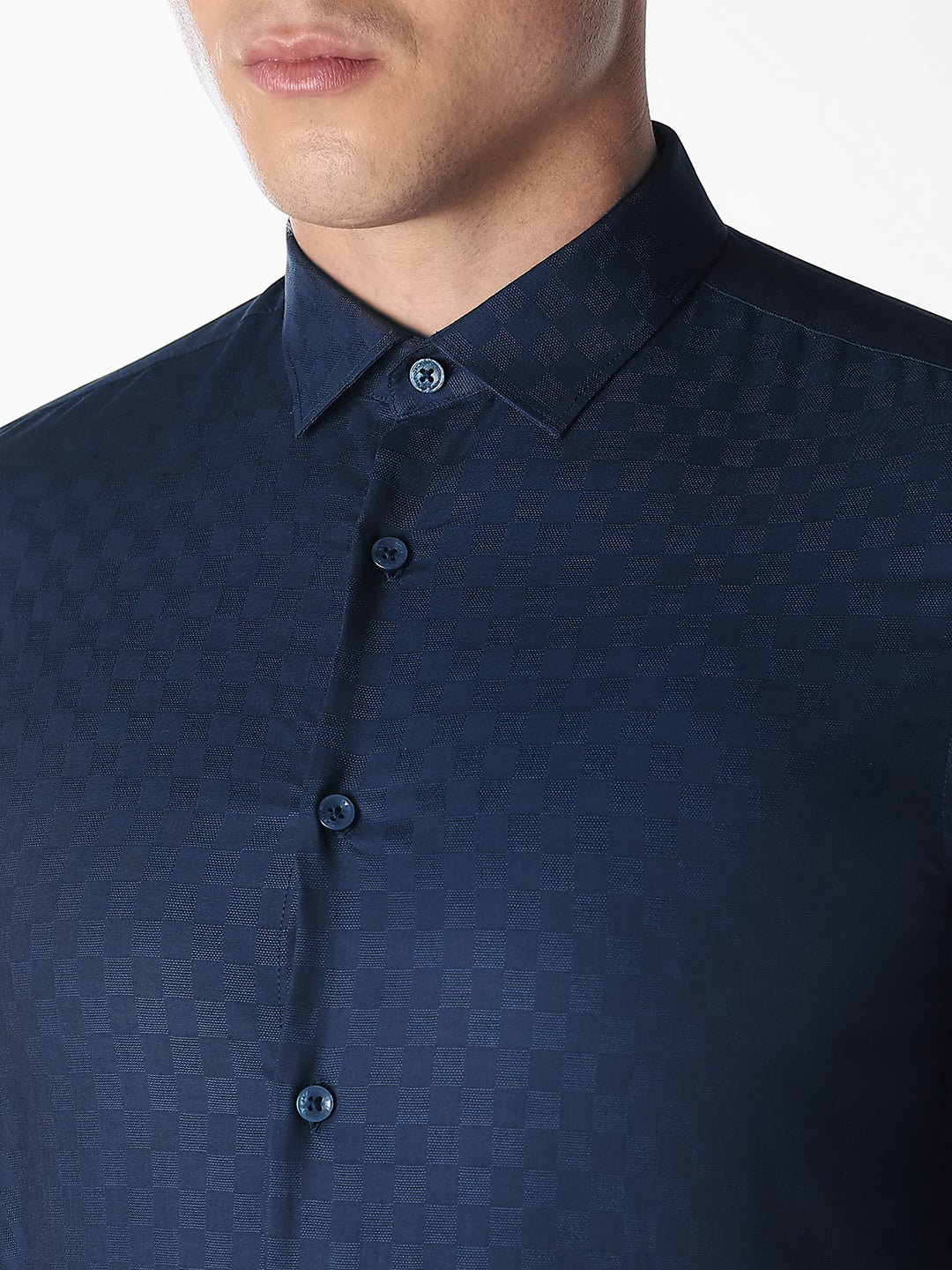 Dark Blue Jacquard Shirt