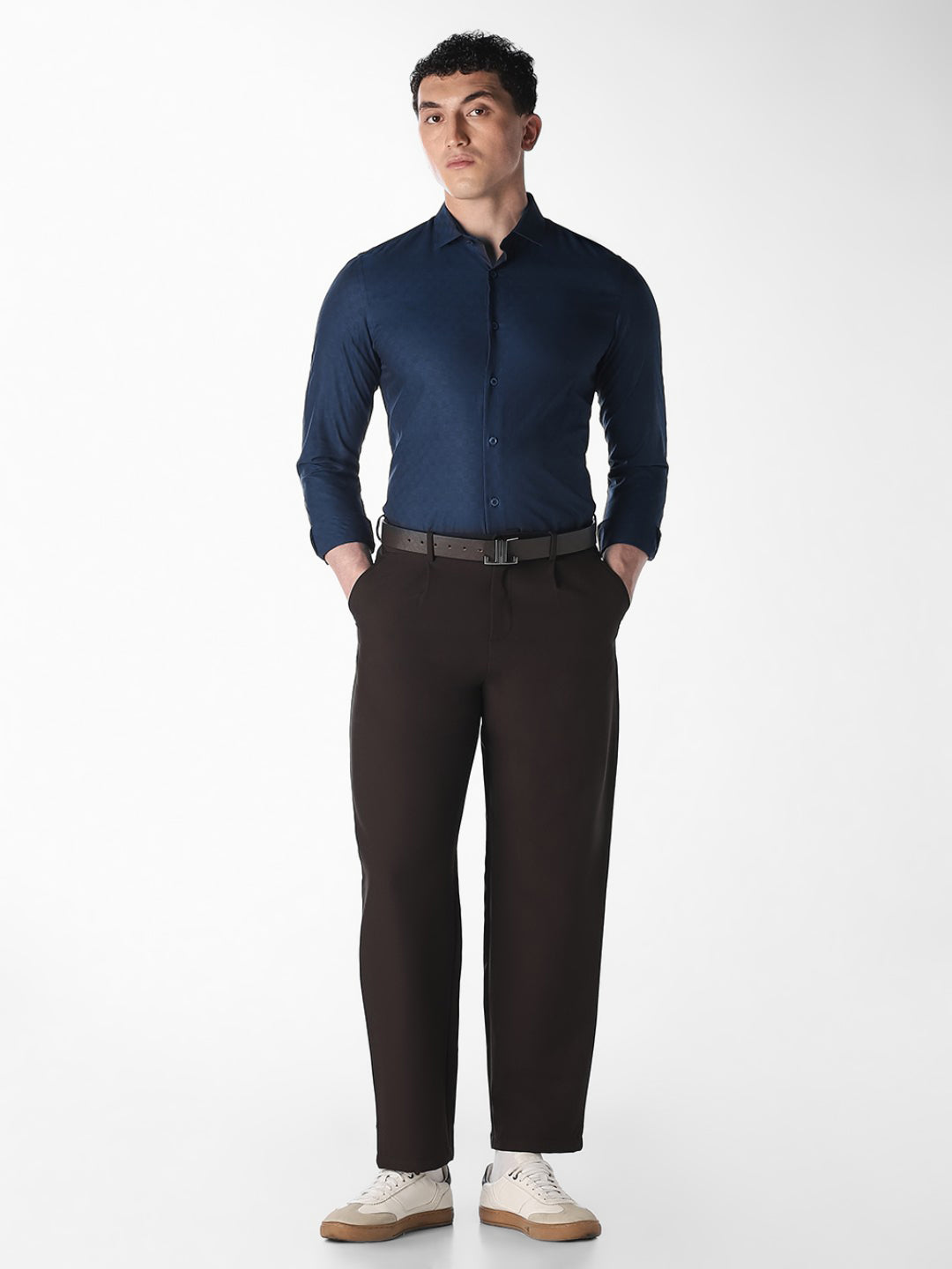Dark Blue Jacquard Shirt