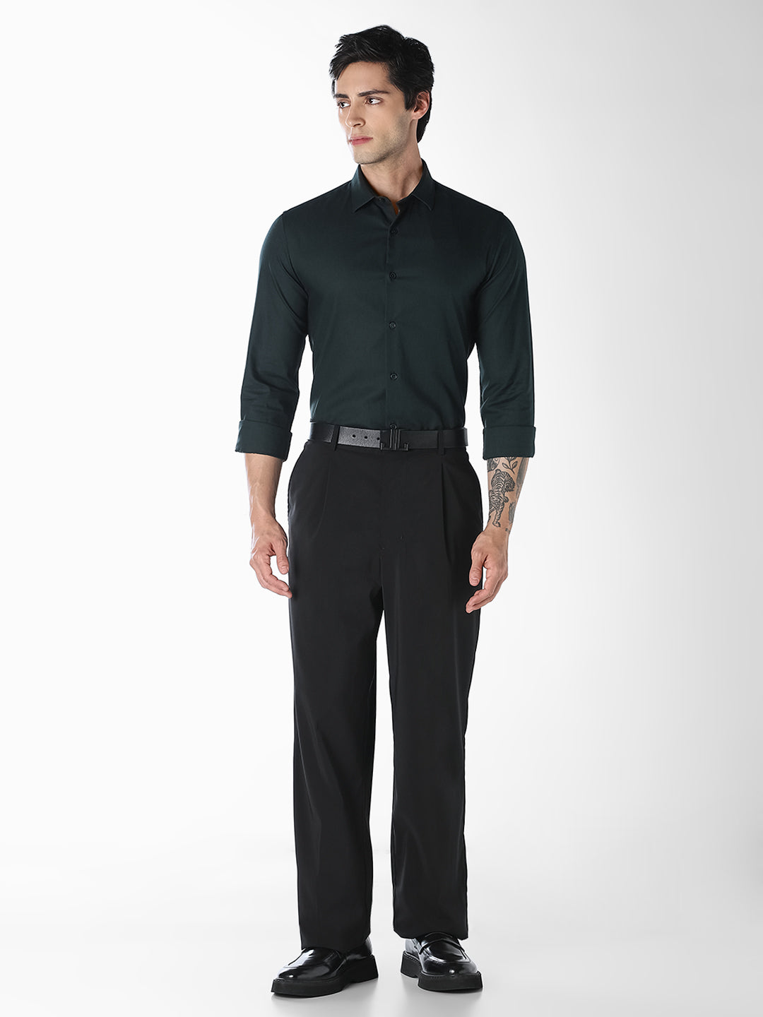 Dark Green Slim Fit Formal Shirt