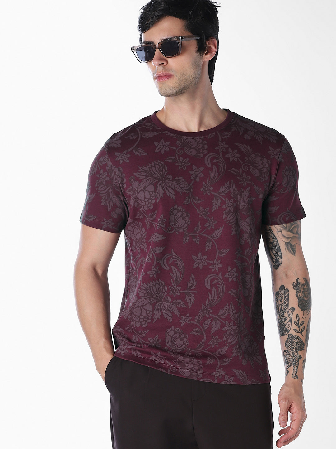 Floral Print Cotton Polo