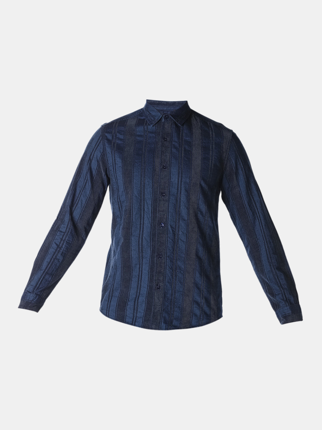 Dark Blue Striped Slim Fit Shirt