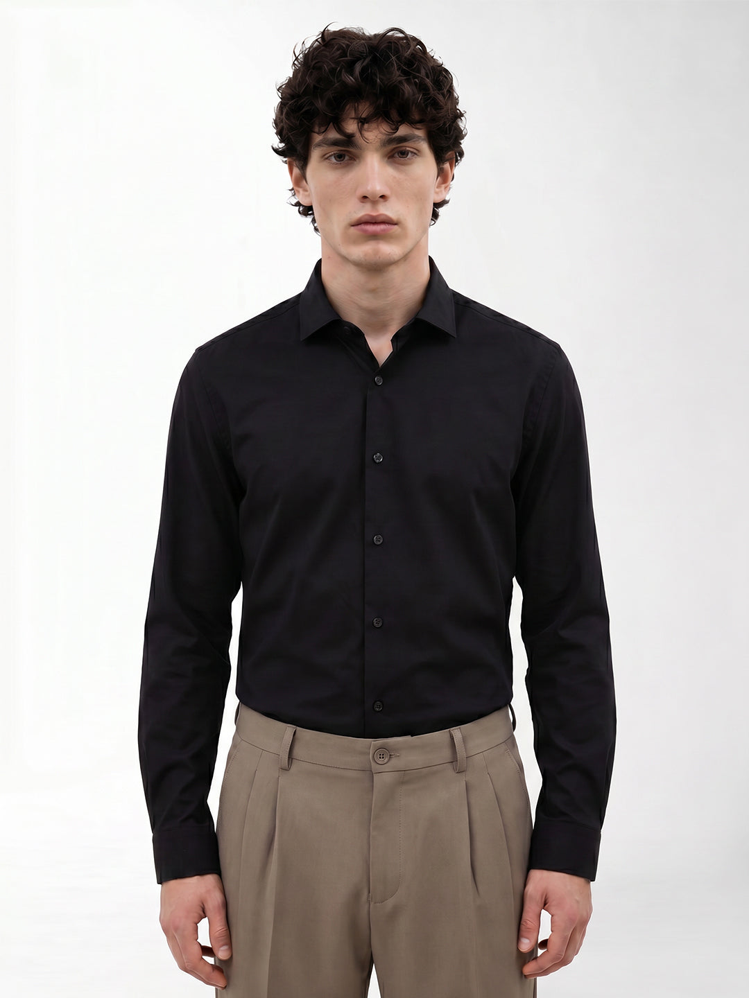 Black Slim Fit Formal Shirt