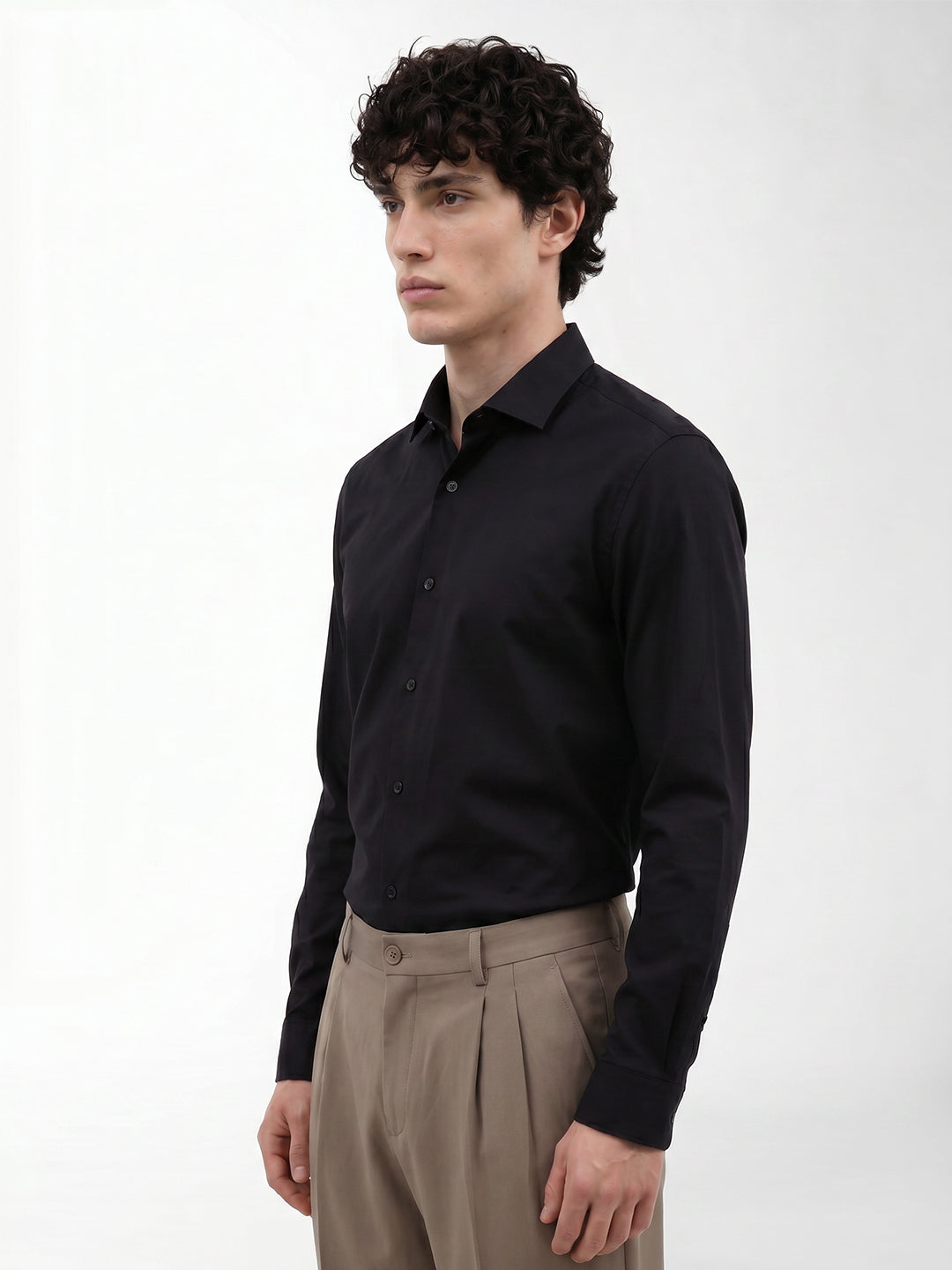 Black Slim Fit Formal Shirt