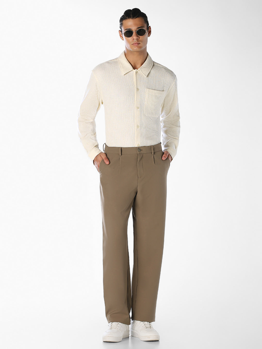 Beige Waffle Twill Shirt
