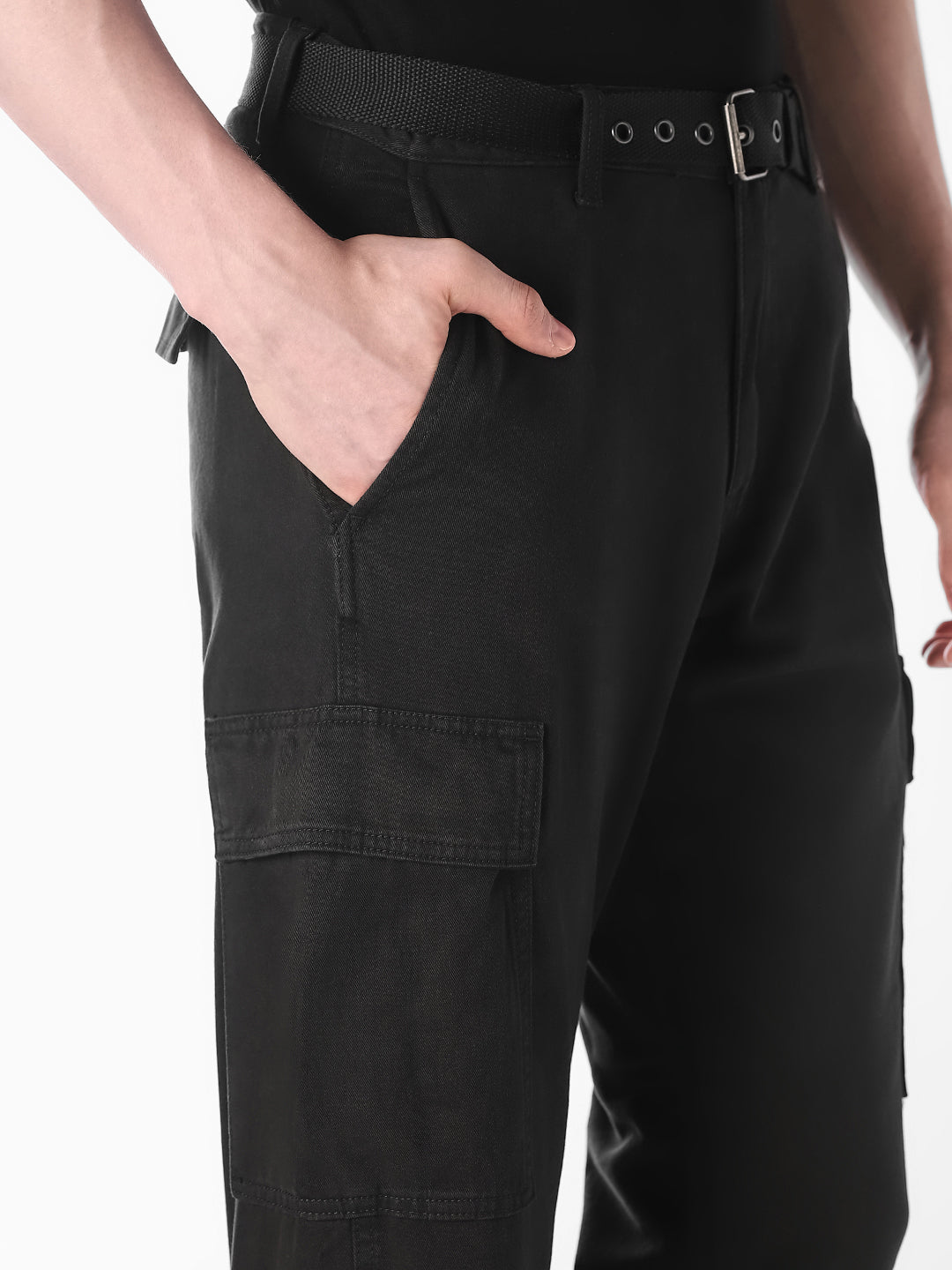 Black 6 Pocket Cargos
