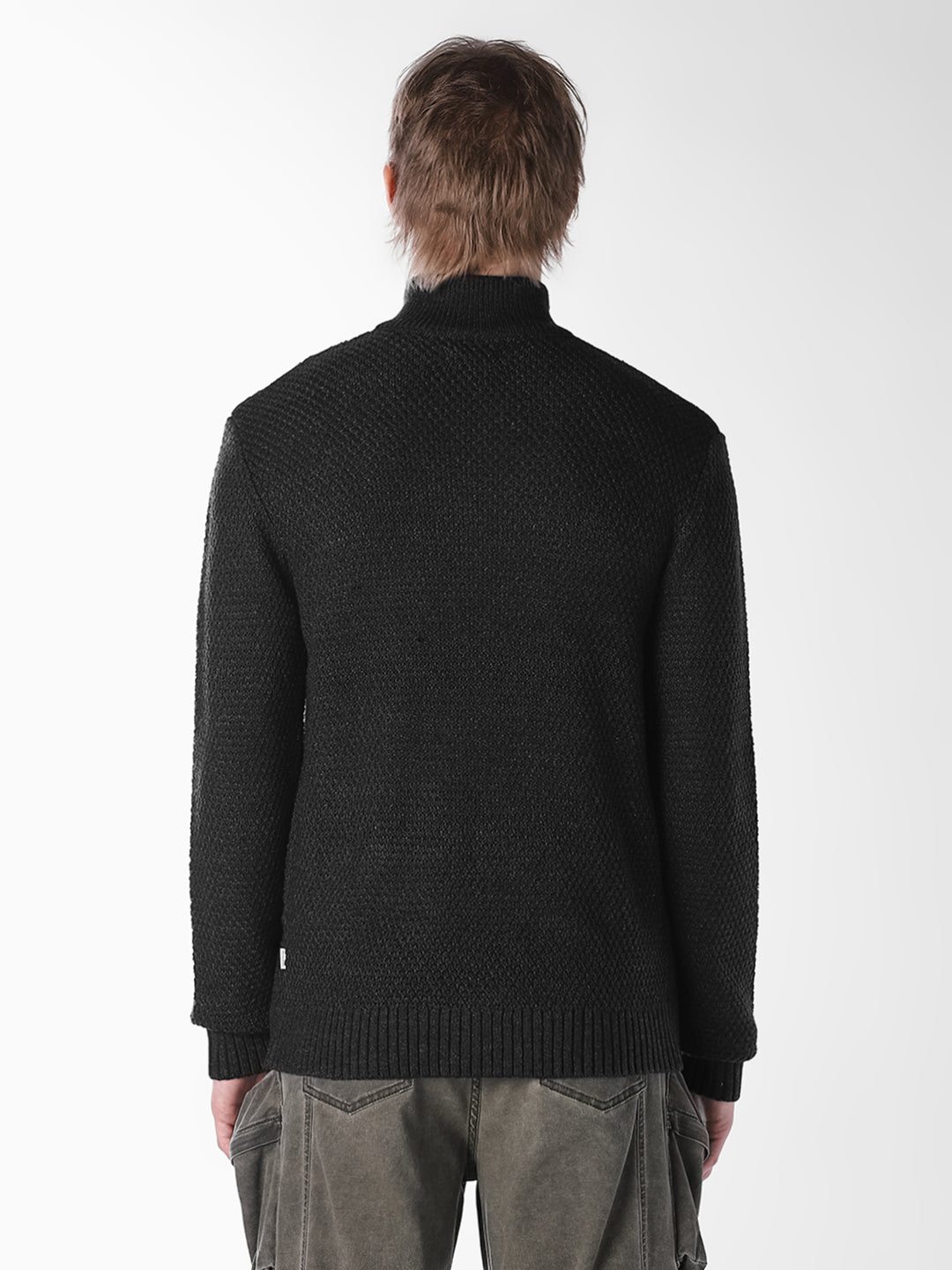 Dark Grey Cable-knit Pullover