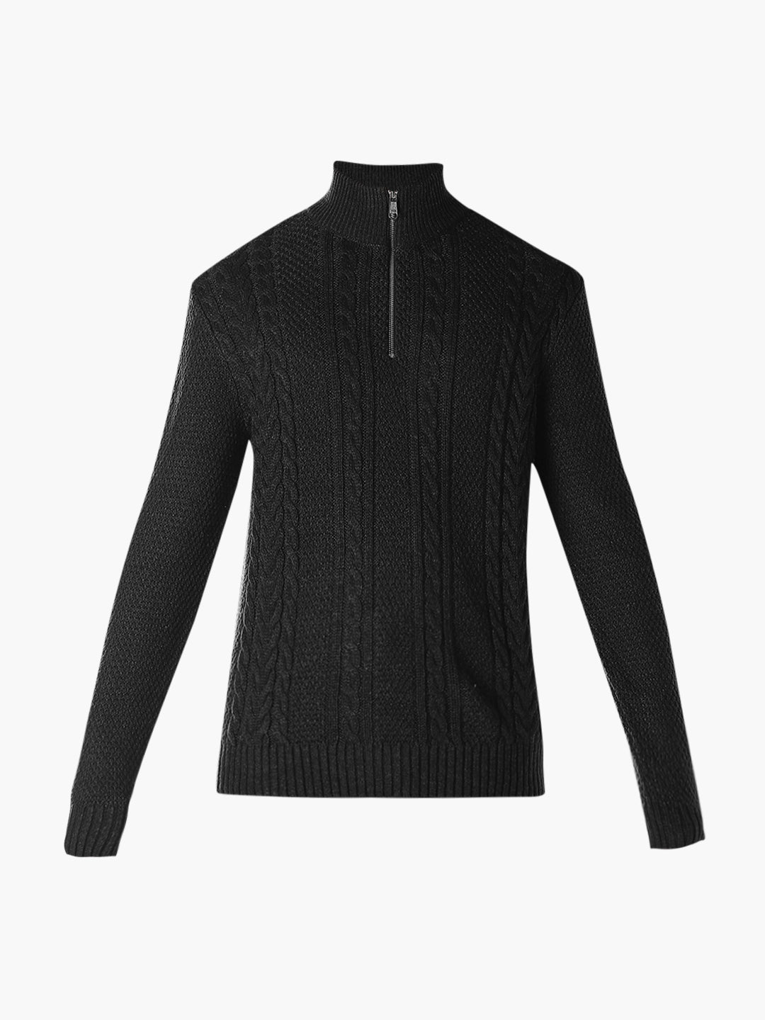 Dark Grey Cable-knit Pullover