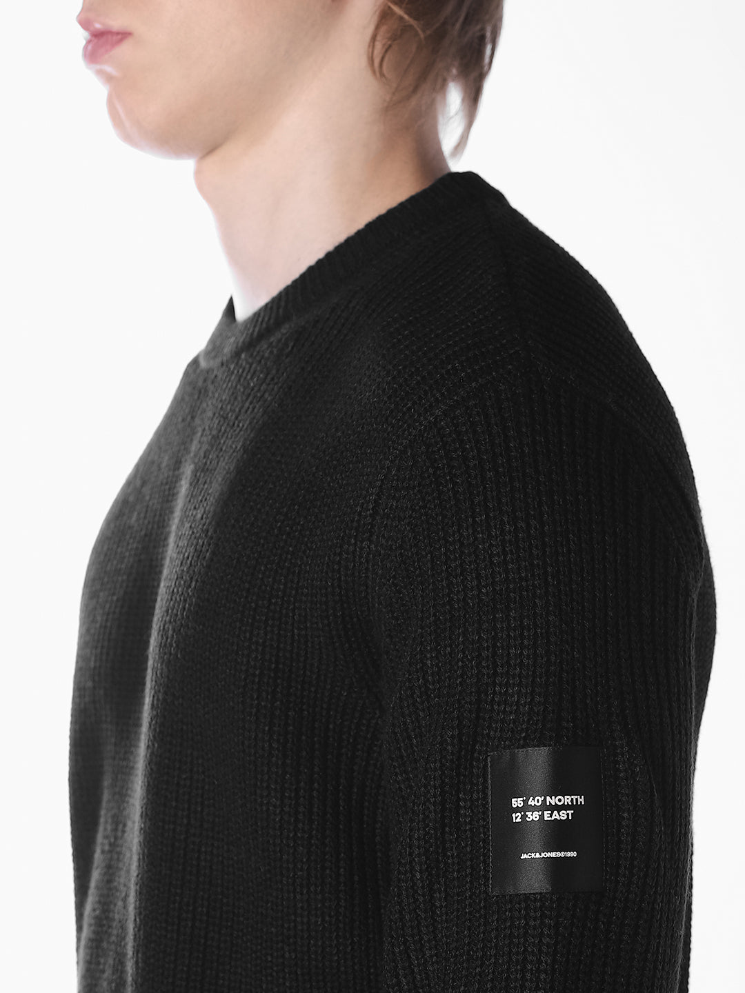Black Jacquard Regular Fit T-shirt