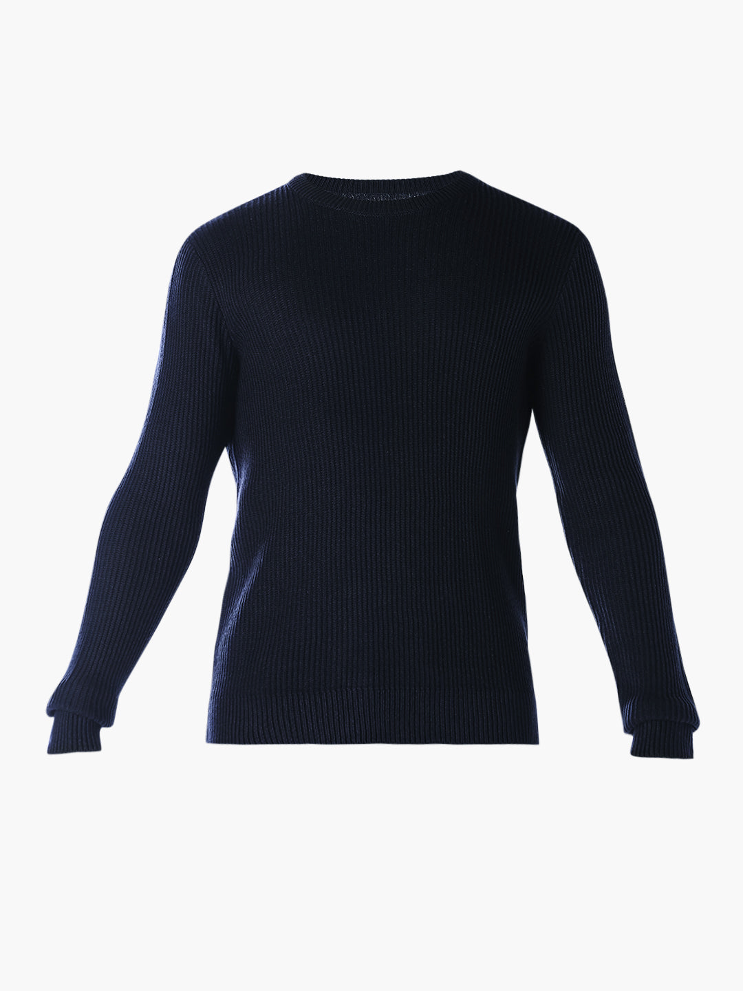 Blue Jacquard Regular Fit Knit