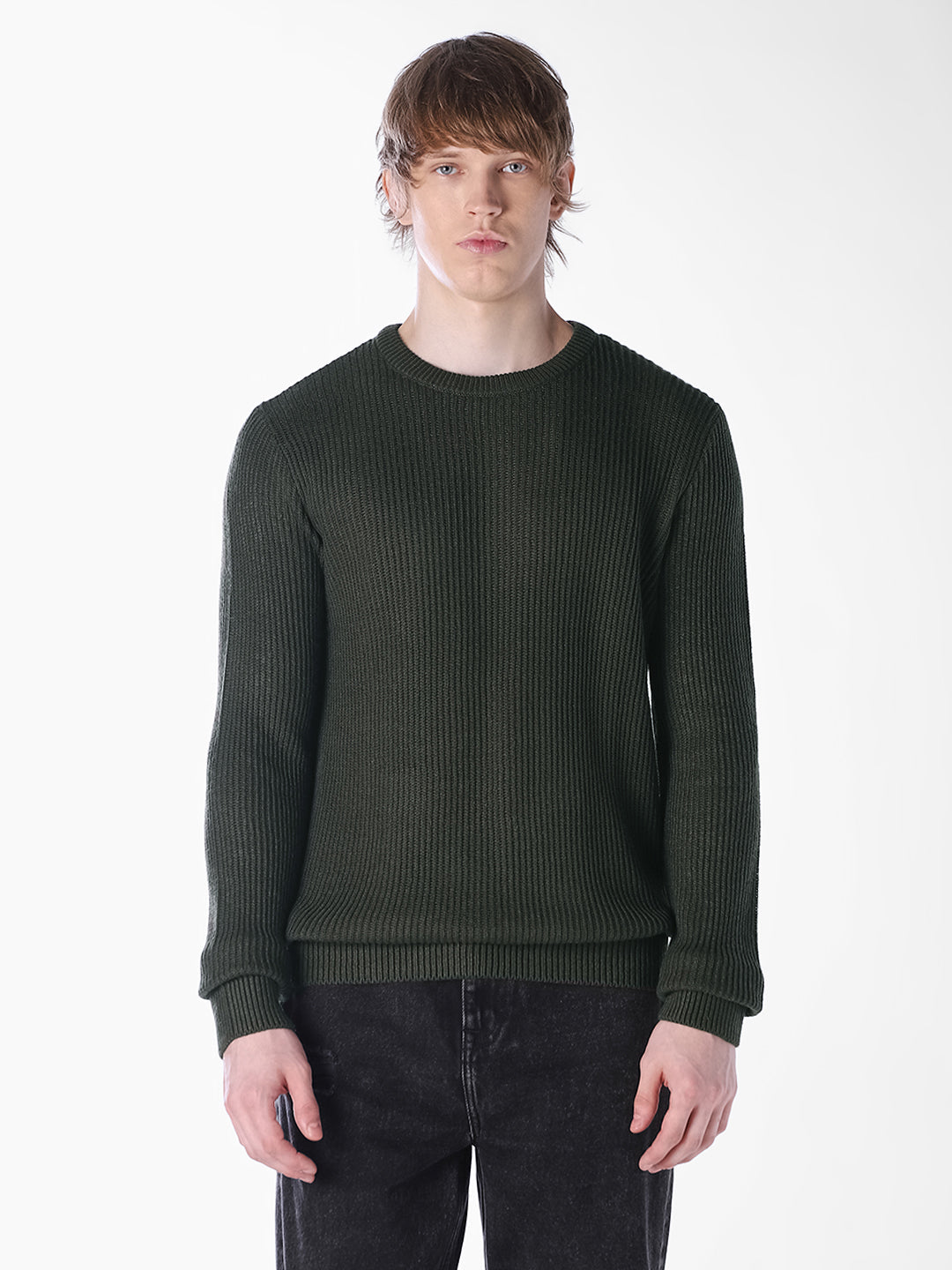 Green Jacquard Regular Fit T-shirt