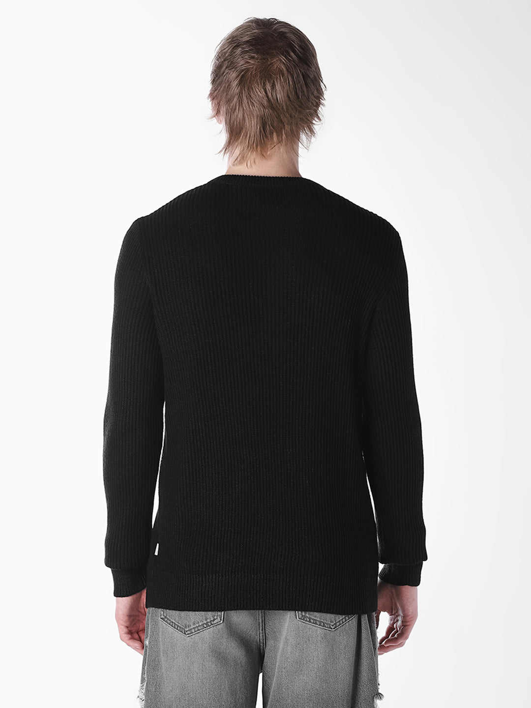 Black Jacquard Regular Fit T-shirt