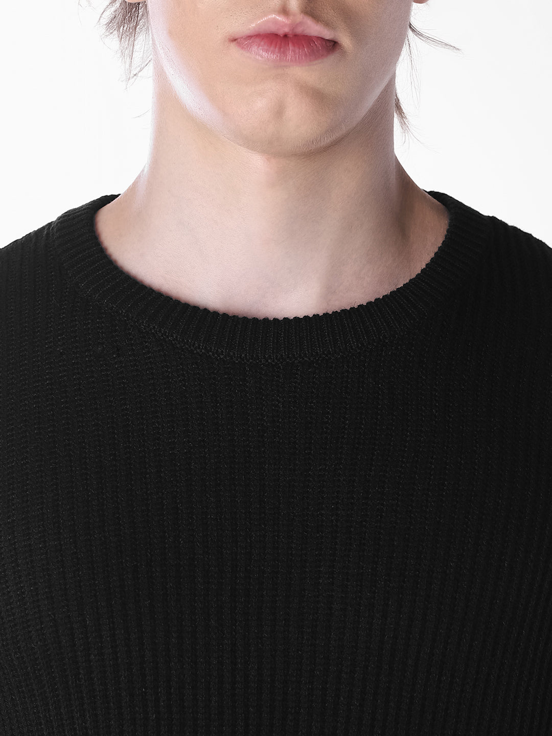 Black Jacquard Regular Fit T-shirt