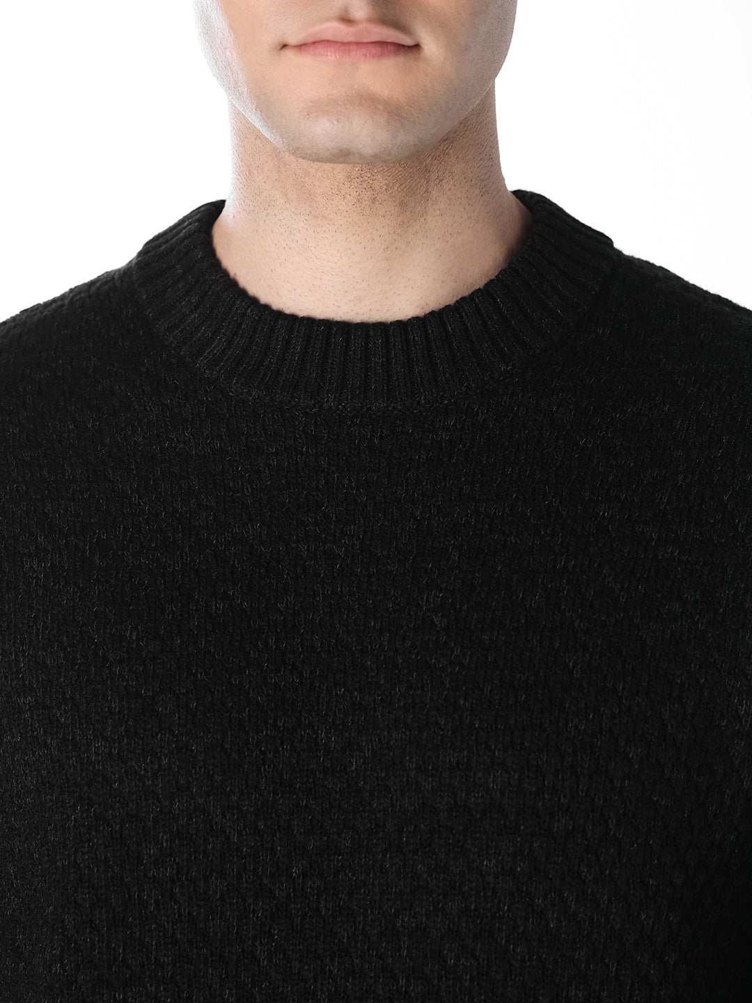 Dark Grey Textured Pullover