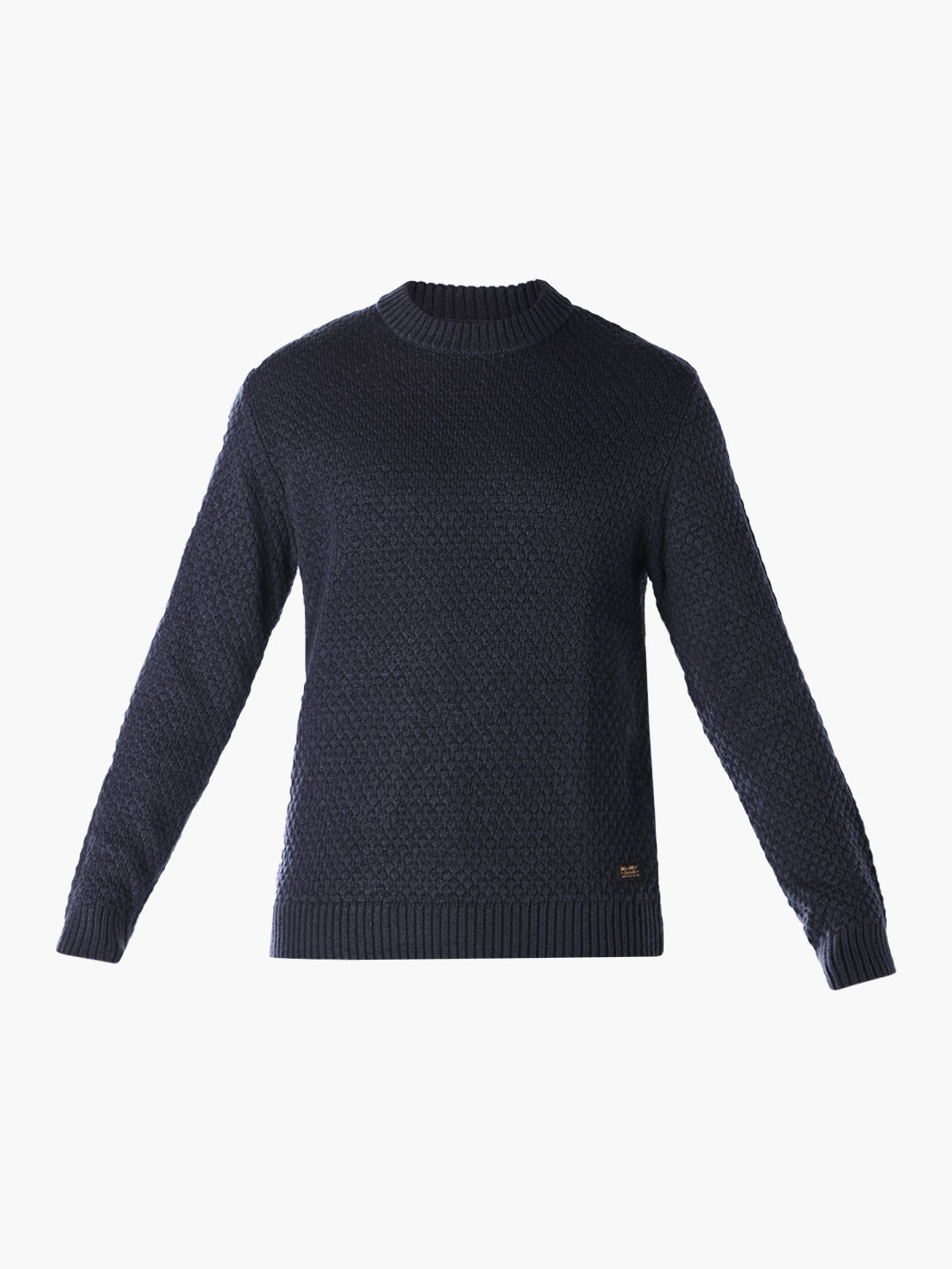 Navy Blue Textured Pullover