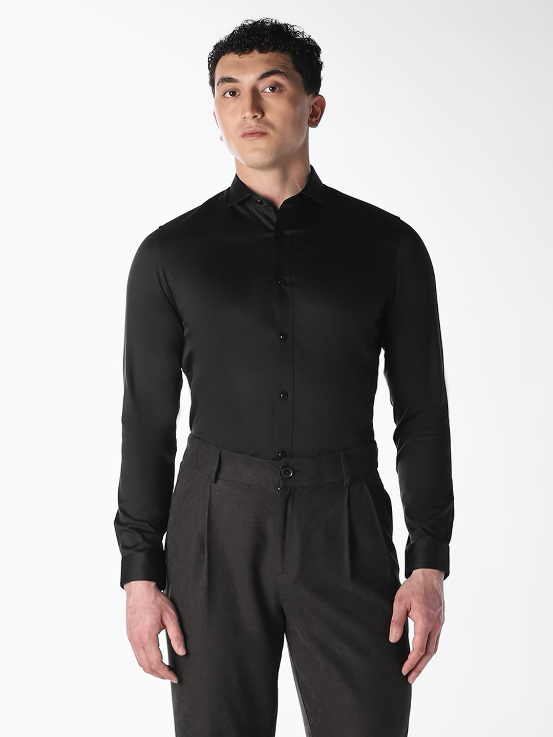 Black Slim Fit Formal Shirt