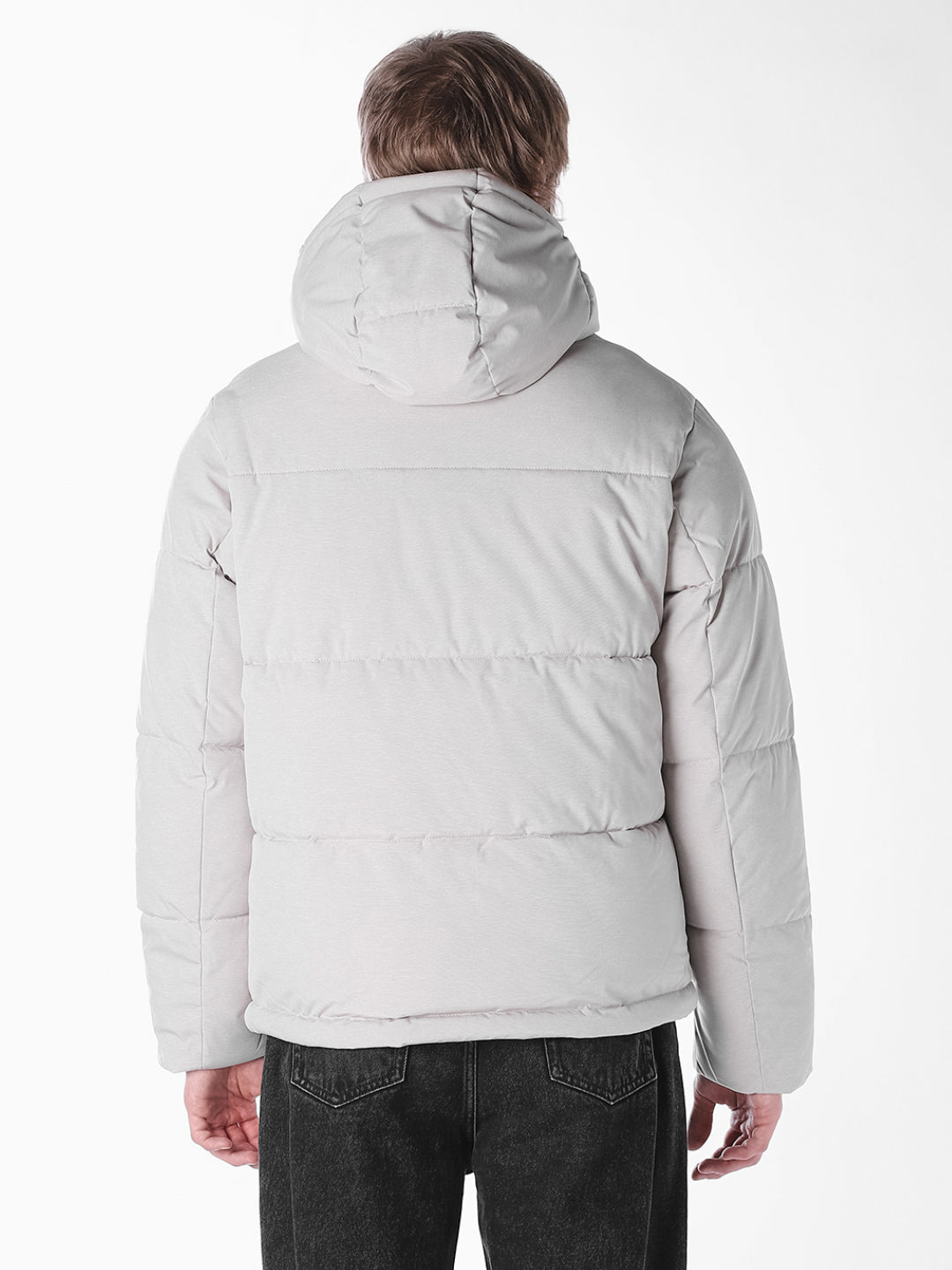 Grey Puffer Regular Fit Jacket