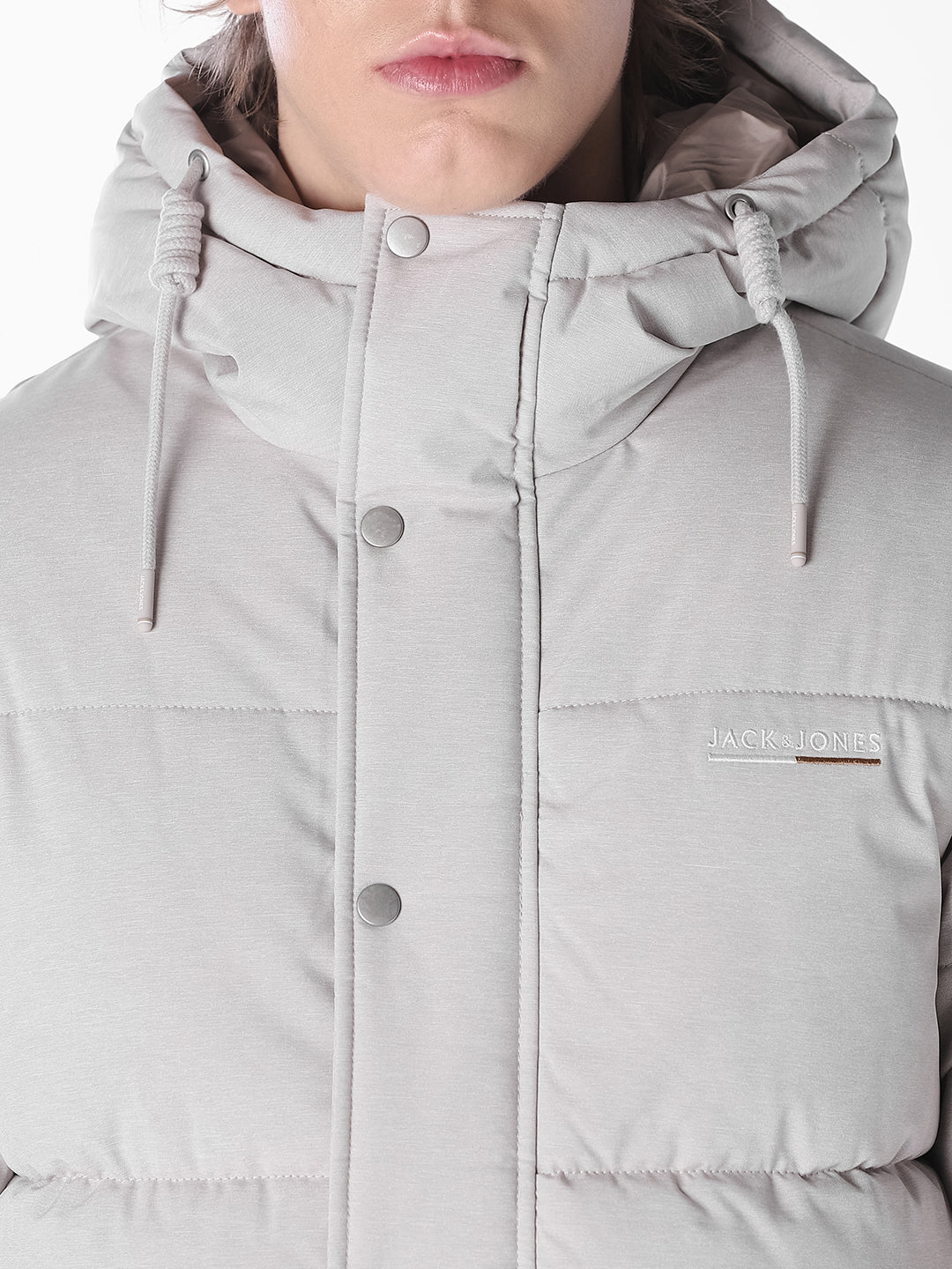 Grey Puffer Regular Fit Jacket