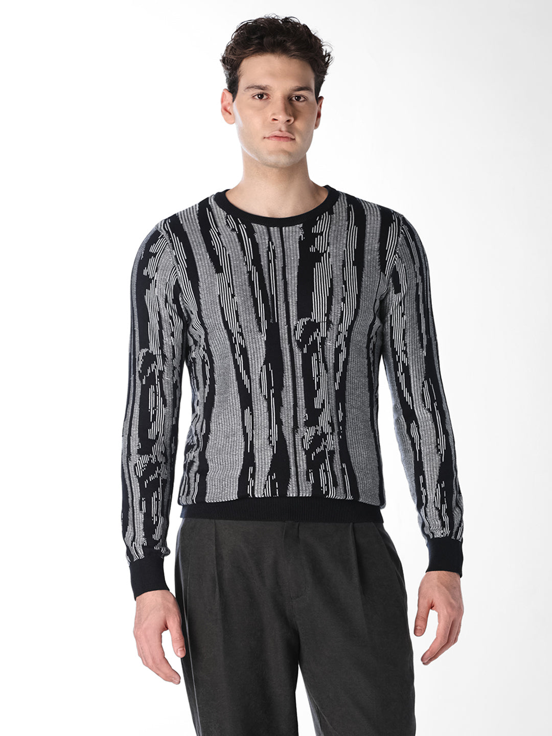 Black Printed Sweater