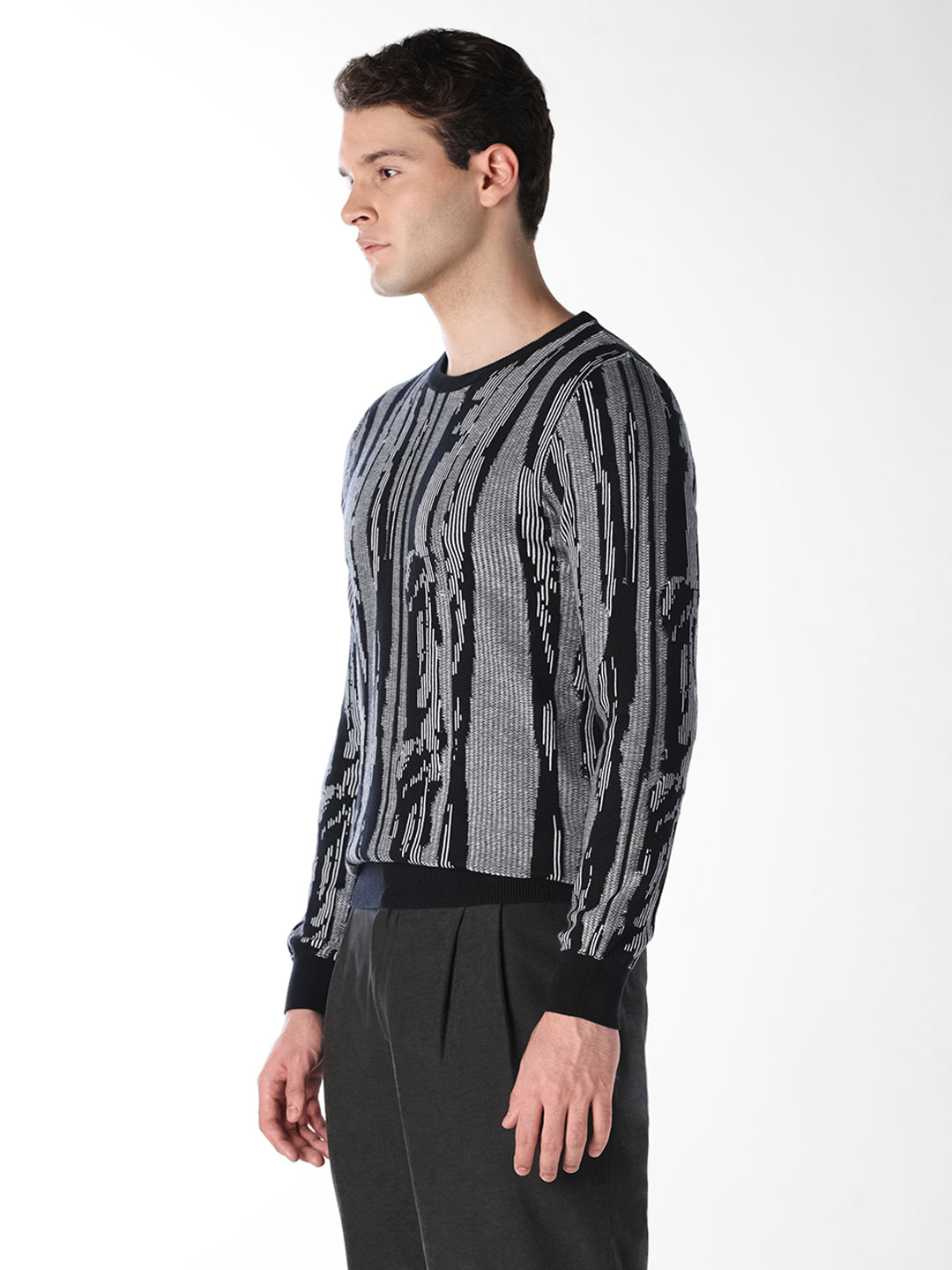 Black Printed Sweater