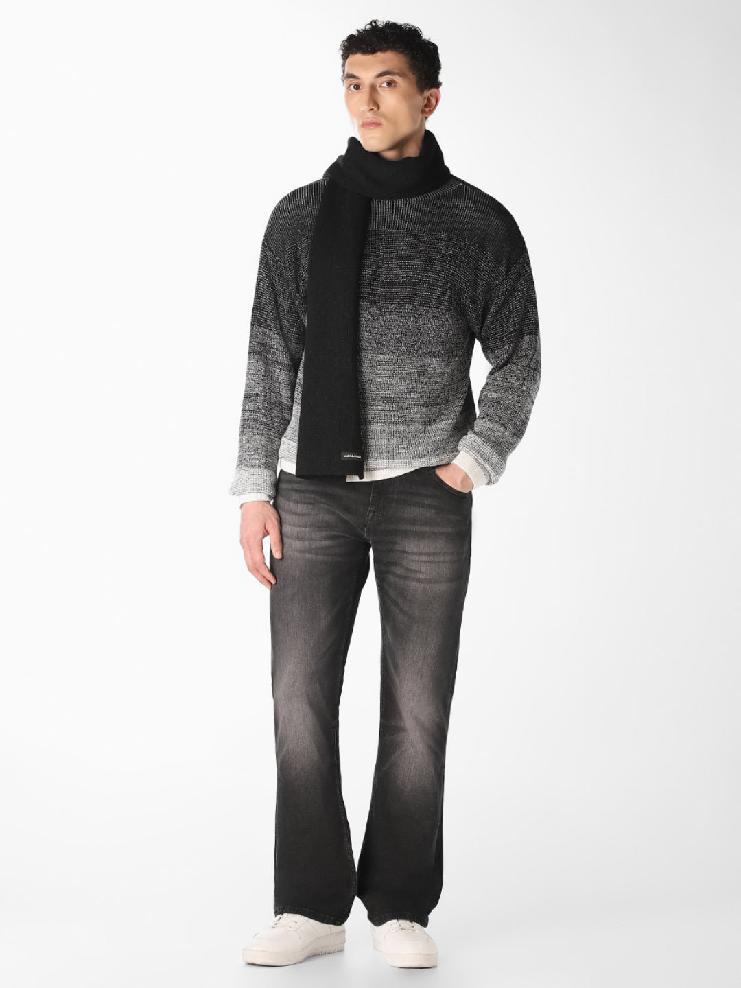 Black Striped Knitted Pullover