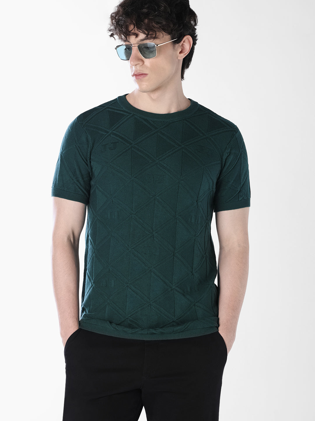 Dark Green Knitted T-shirt