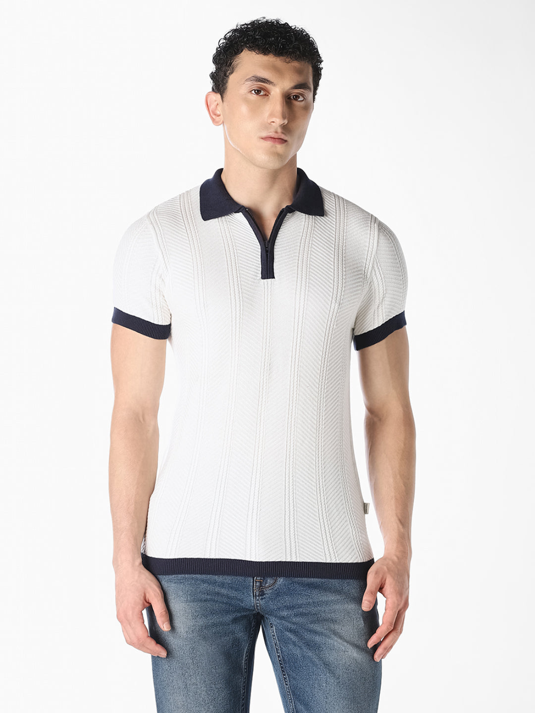 Contrast Tipping Knitted Polo