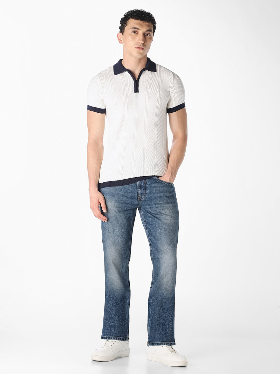Contrast Tipping Knitted Polo