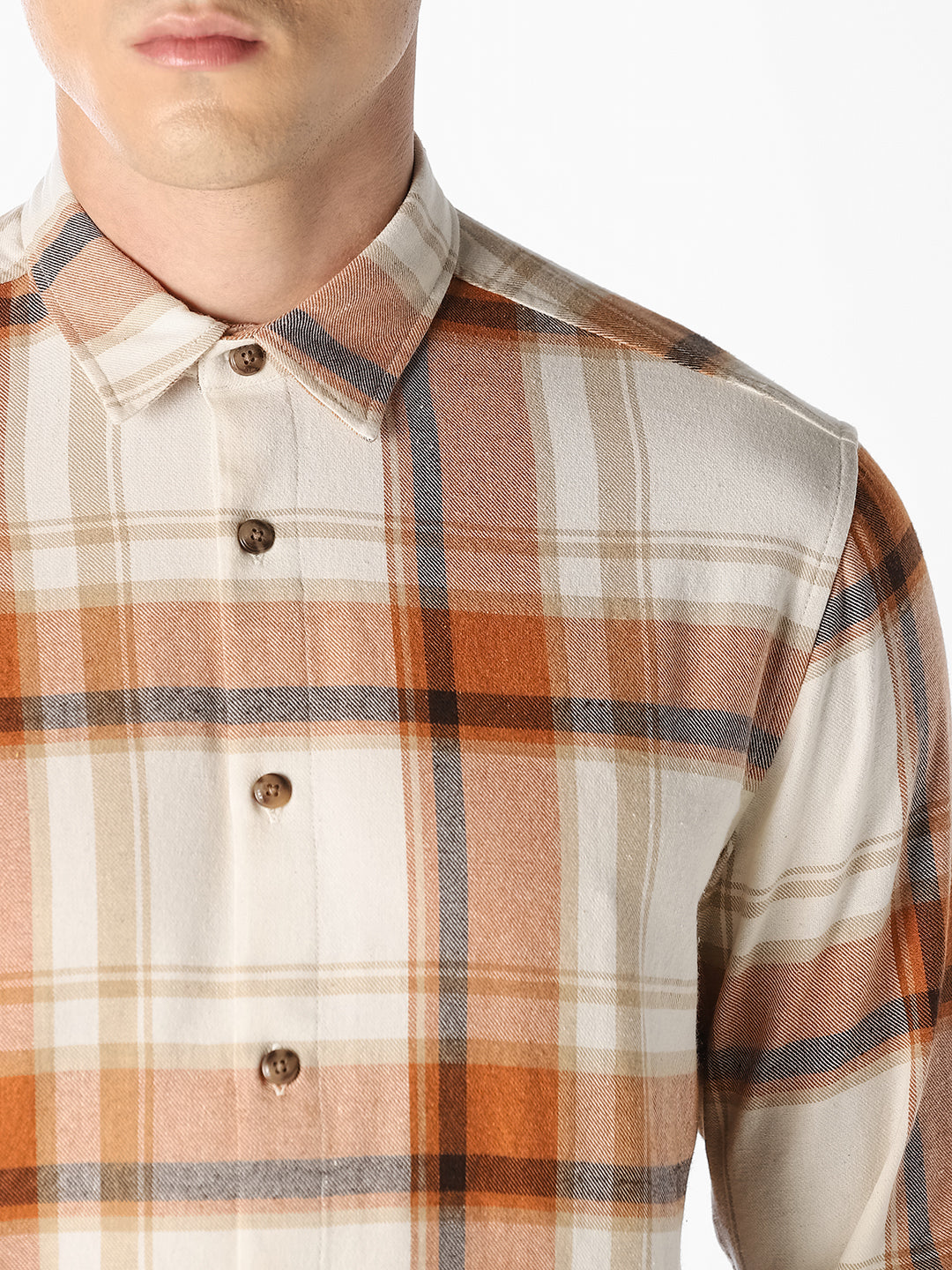White Cotton Check Shirt