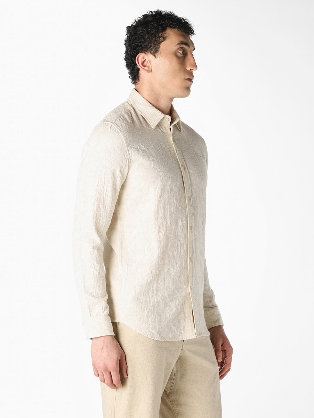 Off-White Textured Dobby Shirt