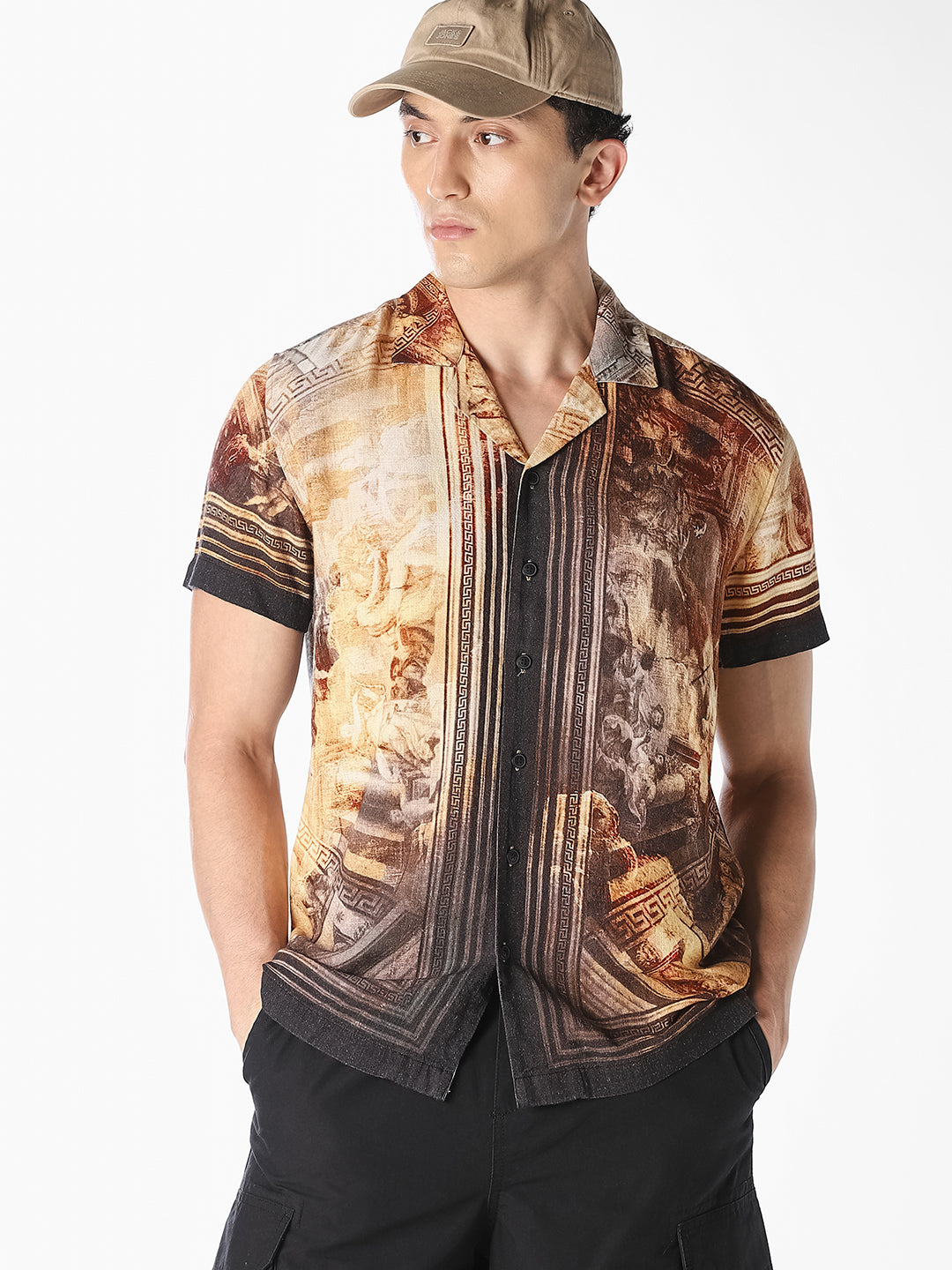 Brown Printed Resort Shirt
