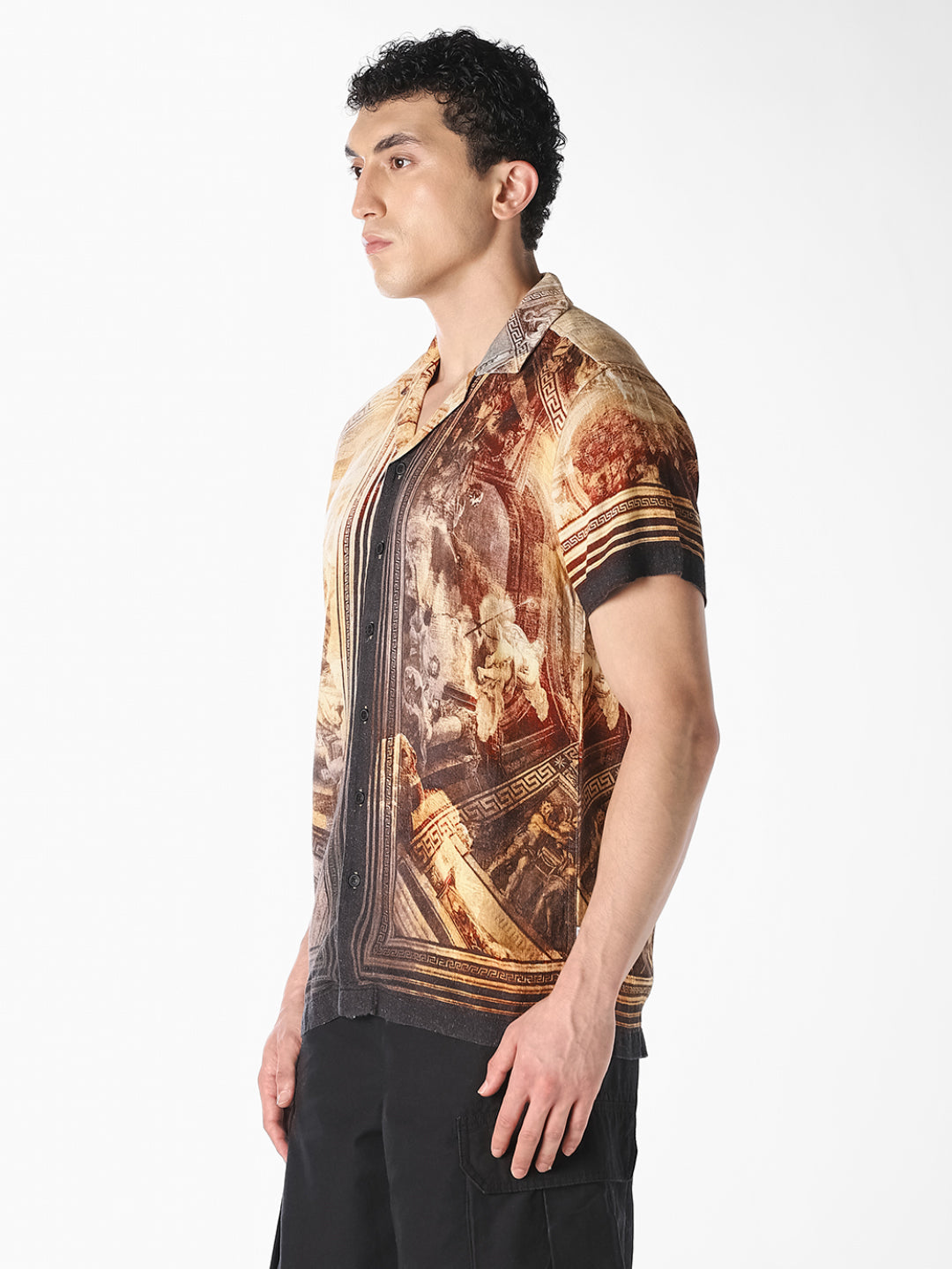 Brown Printed Resort Shirt