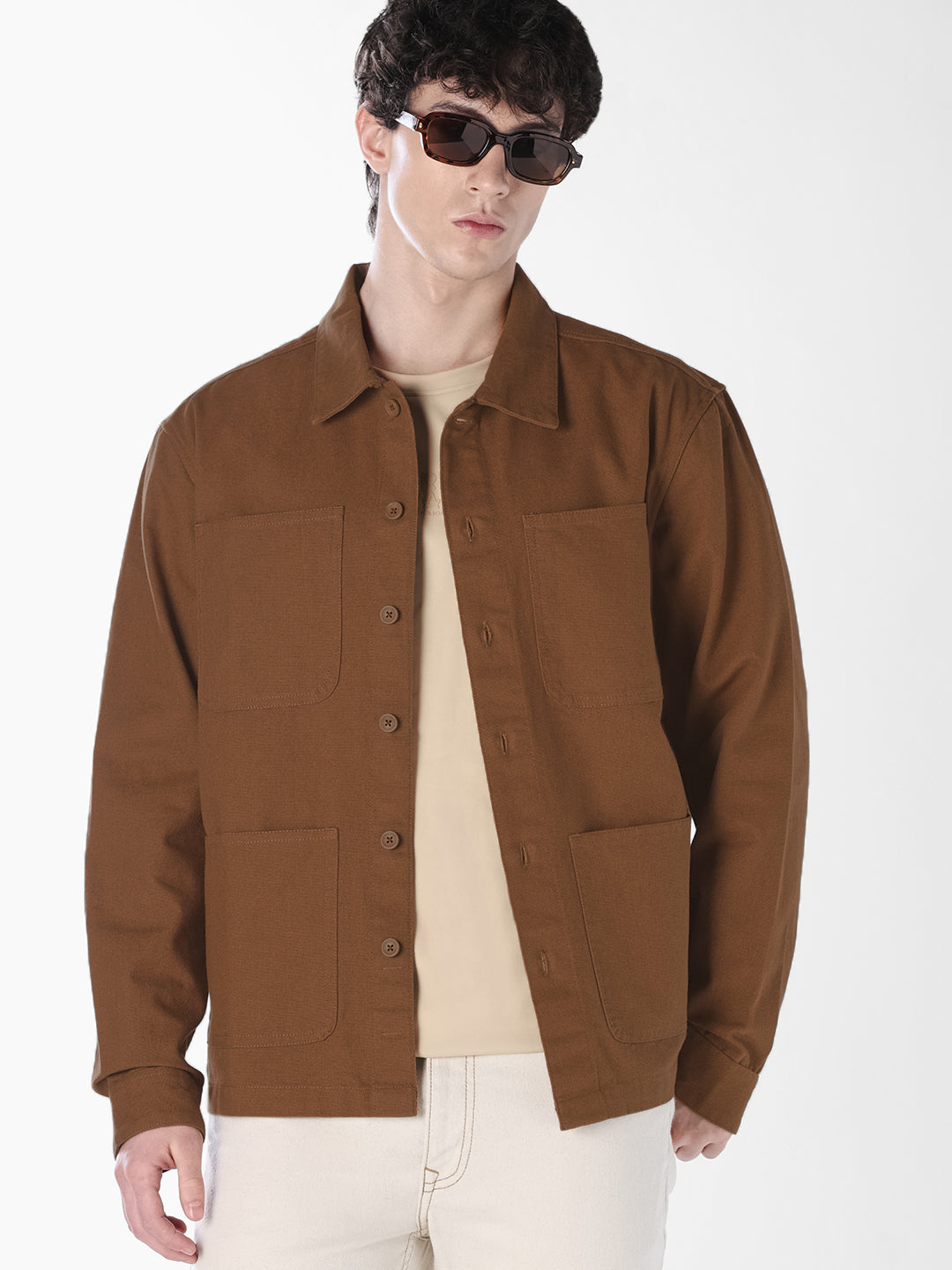 Brown Cotton Overshirt