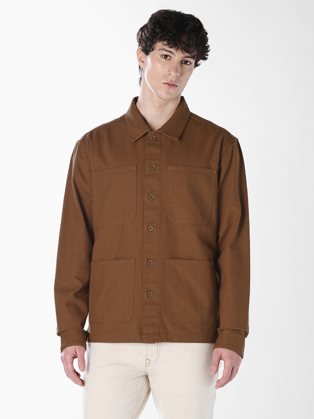 Brown Cotton Overshirt