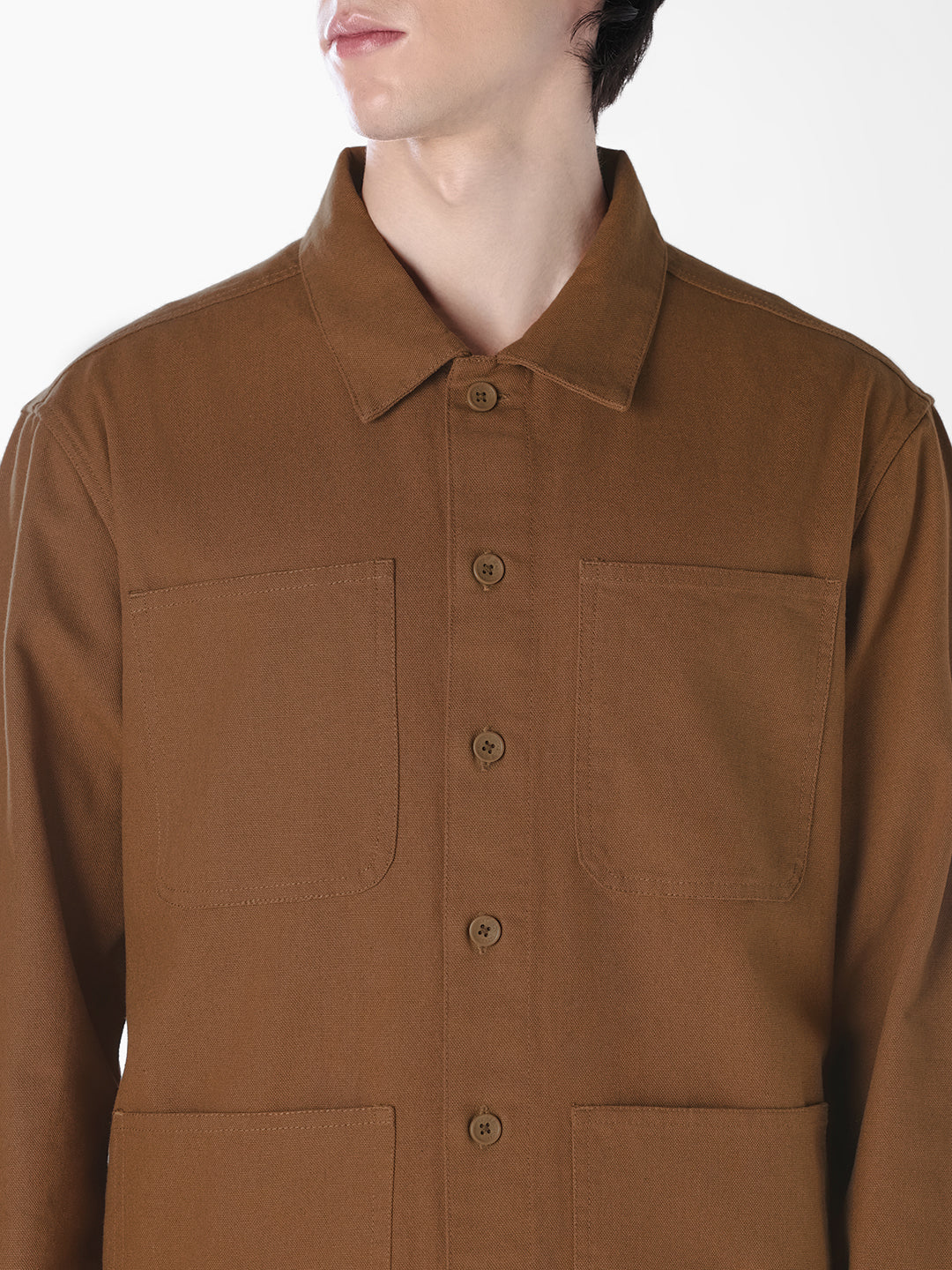 Brown Cotton Overshirt