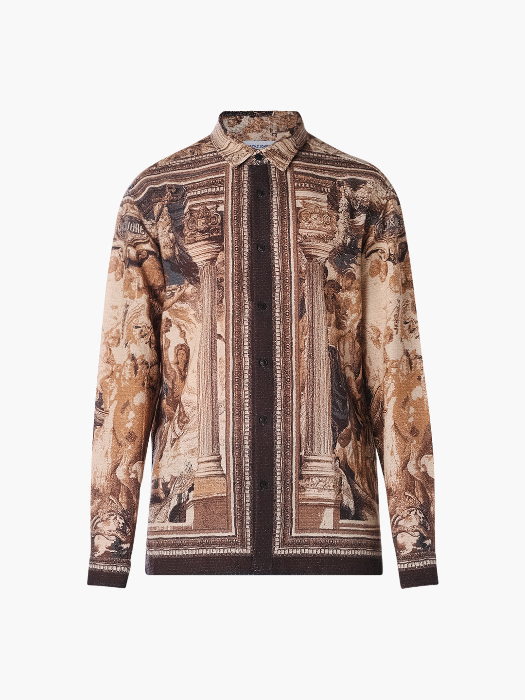 Brown Printed Cotton Shirt