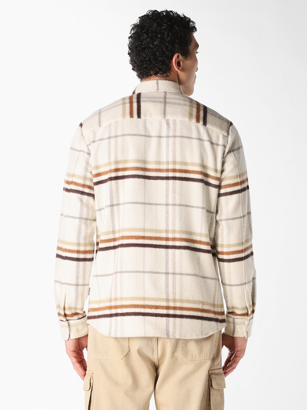 Cream Check Cotton Shirt