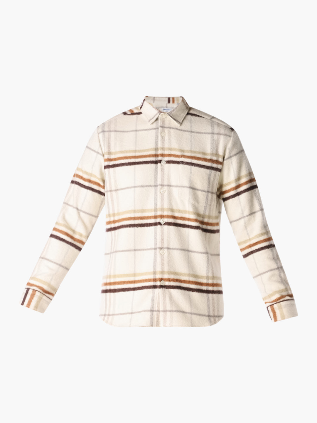 Cream Check Cotton Shirt