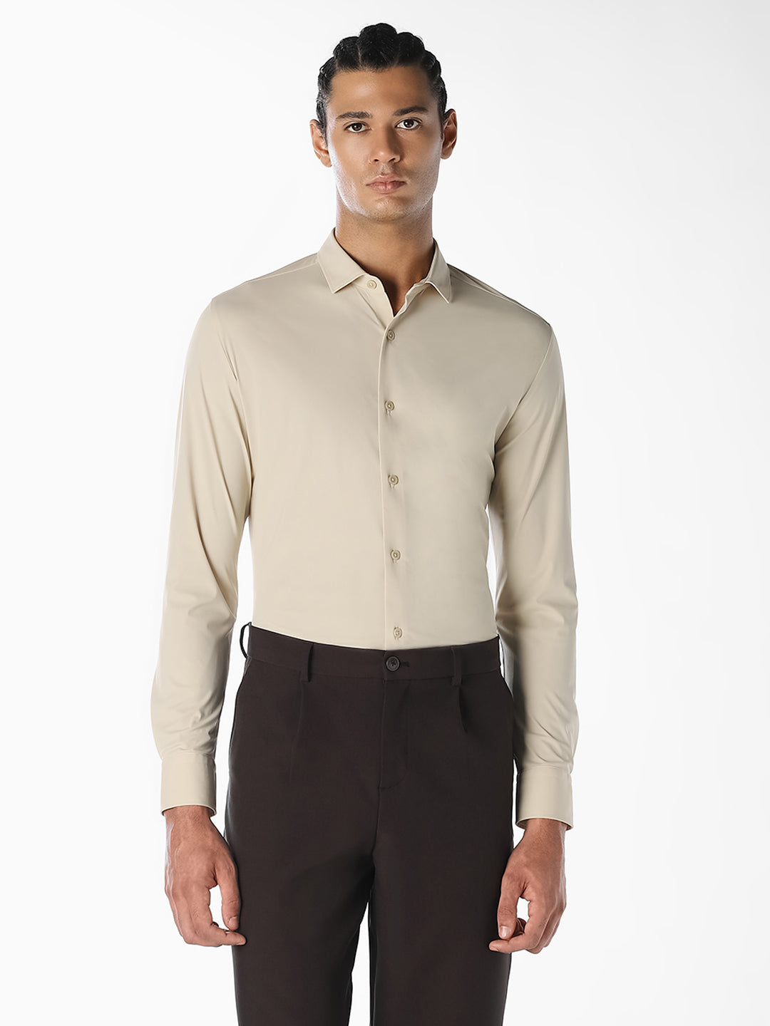 Beige Formal Regular Fit Shirt