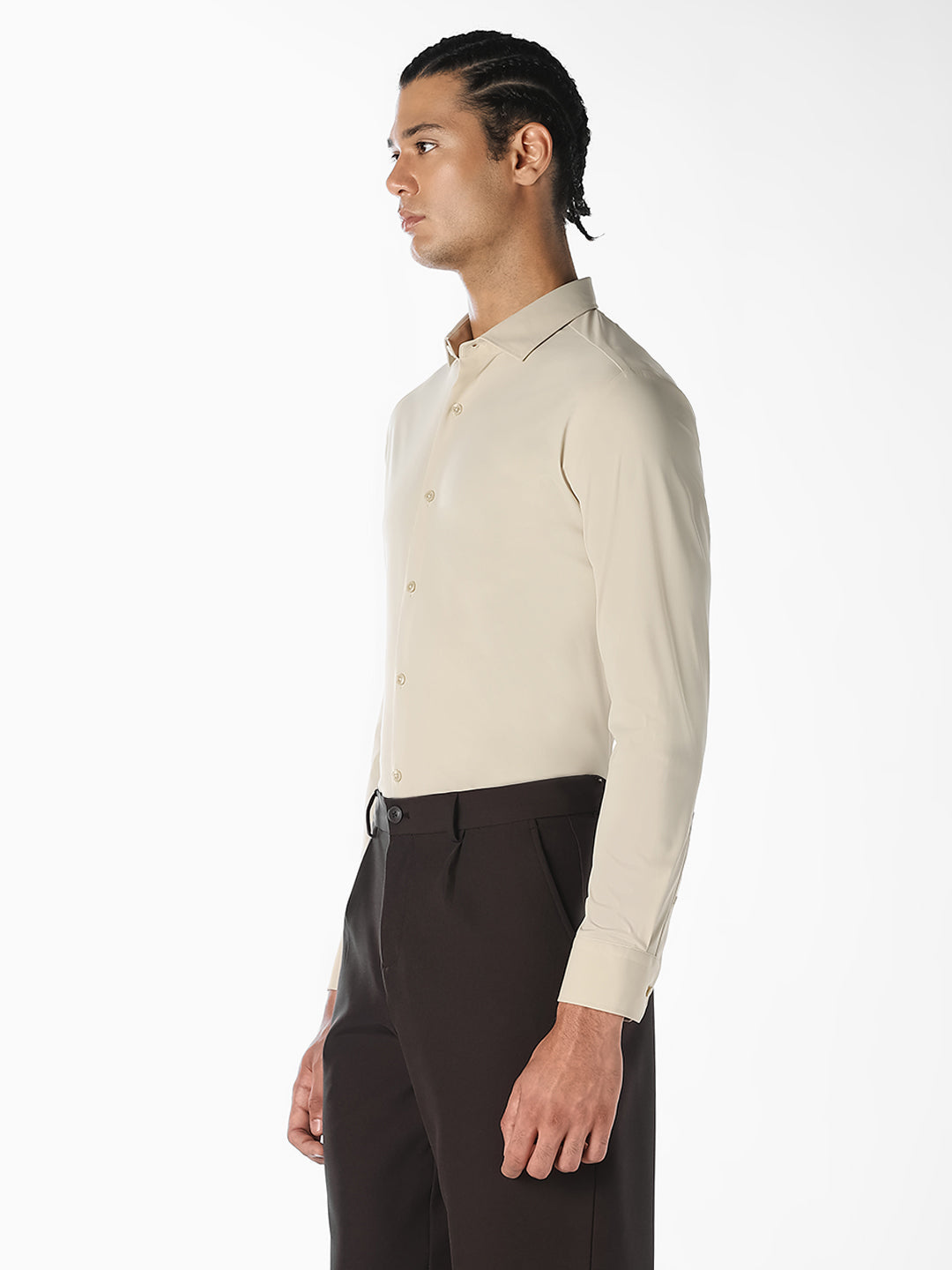 Beige Formal Regular Fit Shirt