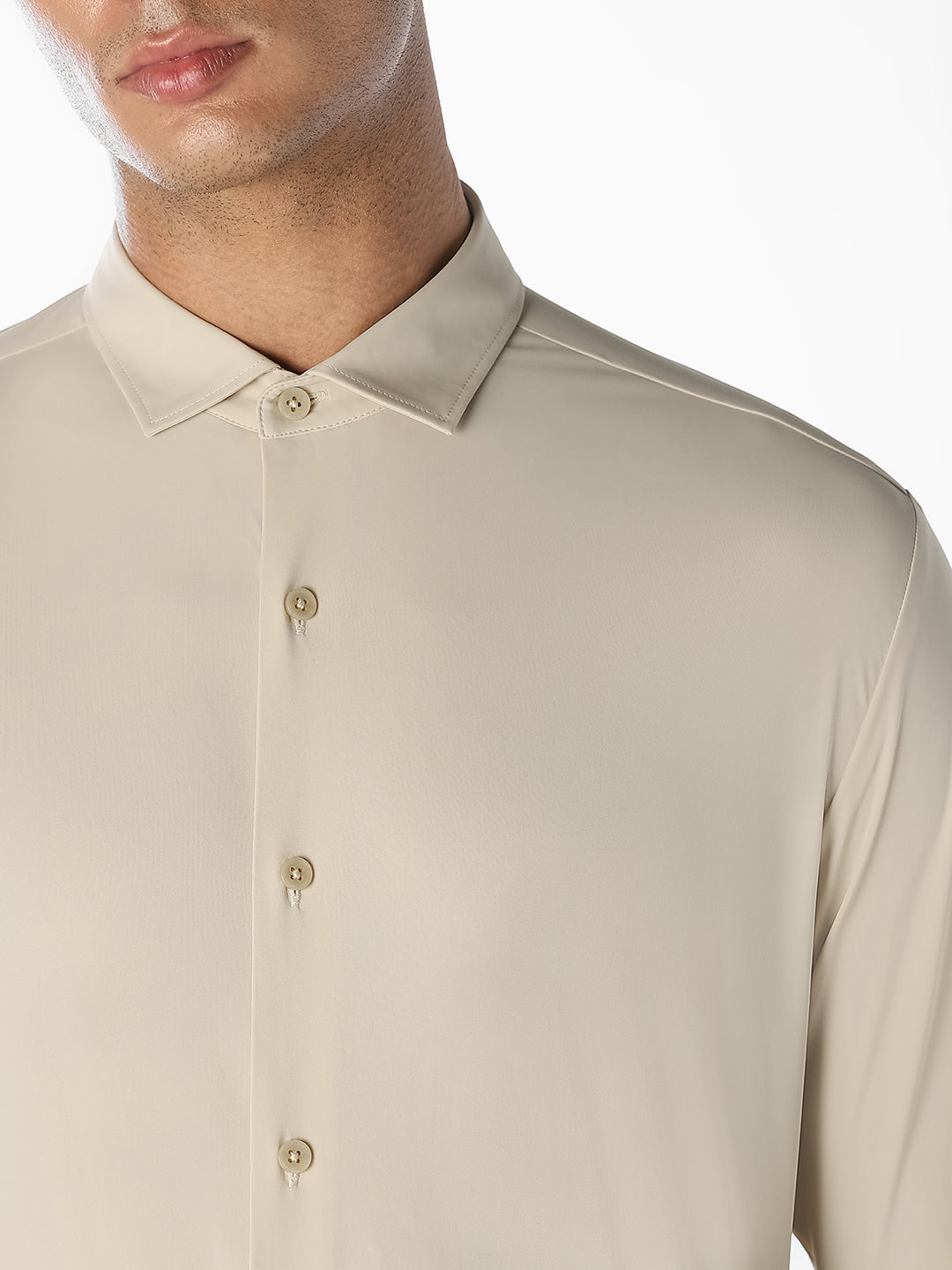 Beige Formal Regular Fit Shirt