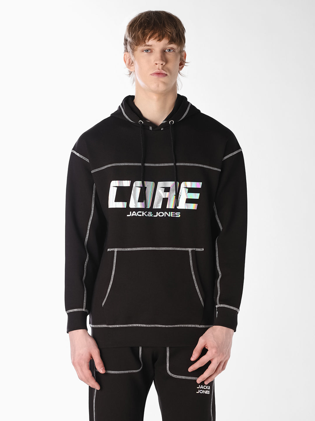 Drop Shoulder Printed Hoodie