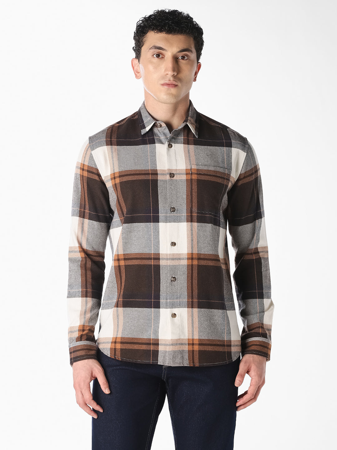 Brown Checked Shirt