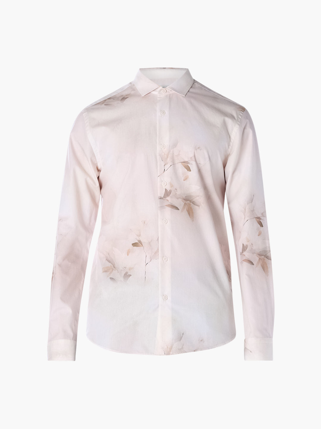 White Floral Slim Fit Shirt