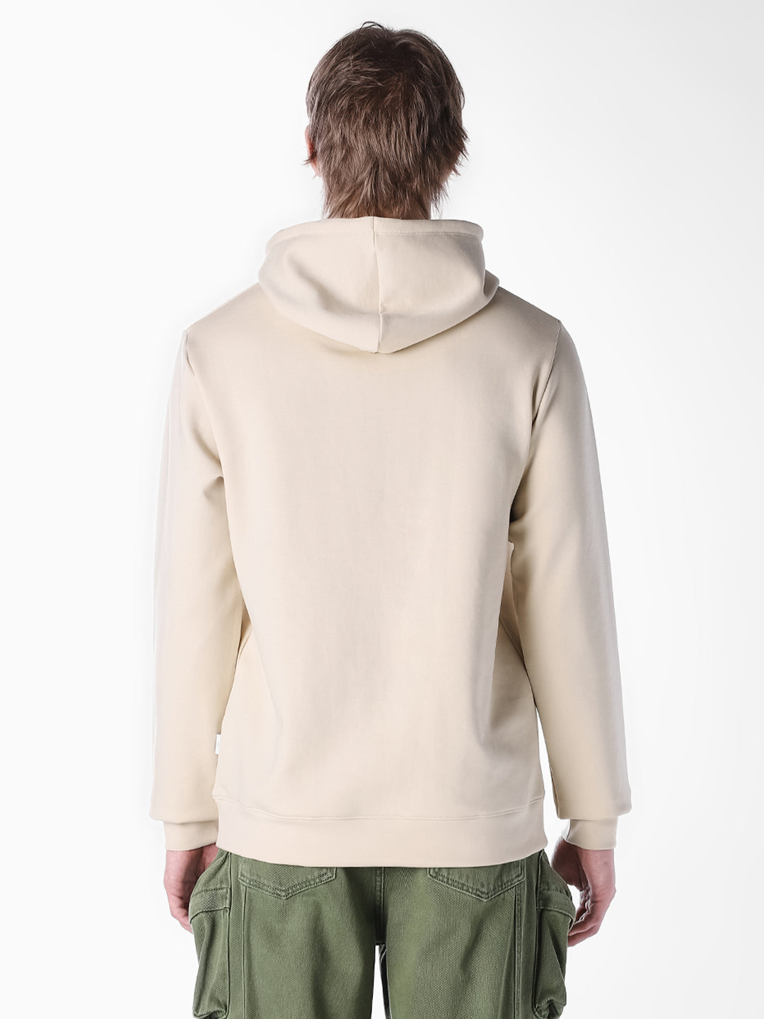 White Solid Regular Fit Pullover