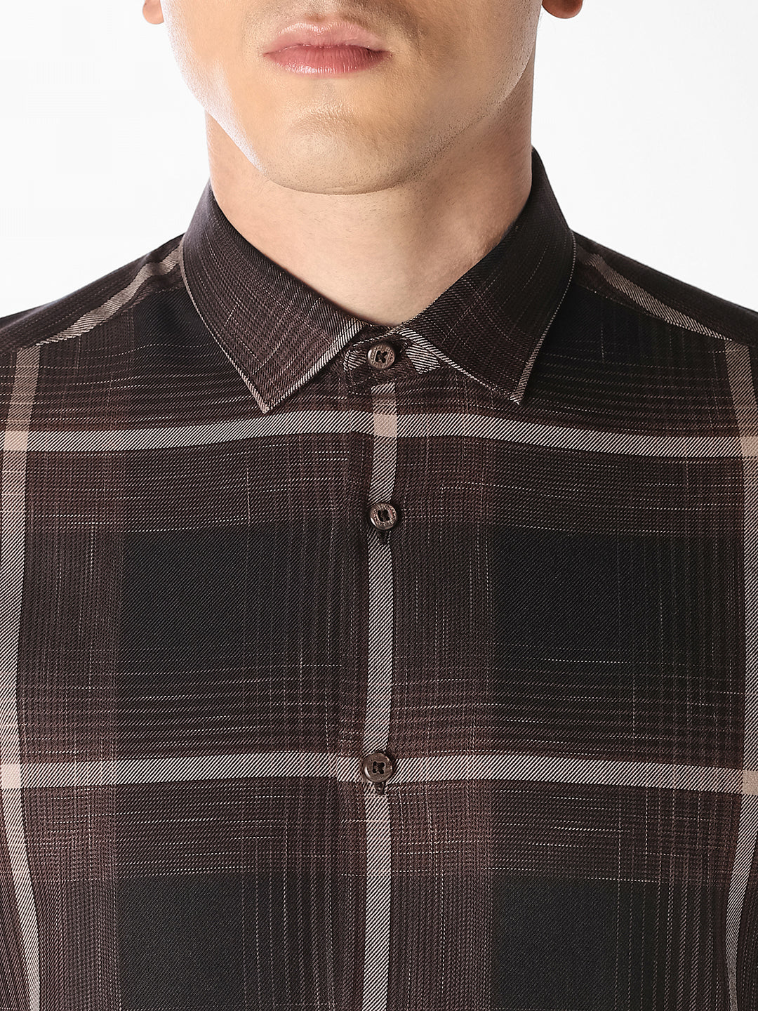 Dark Brown Checked Shirt