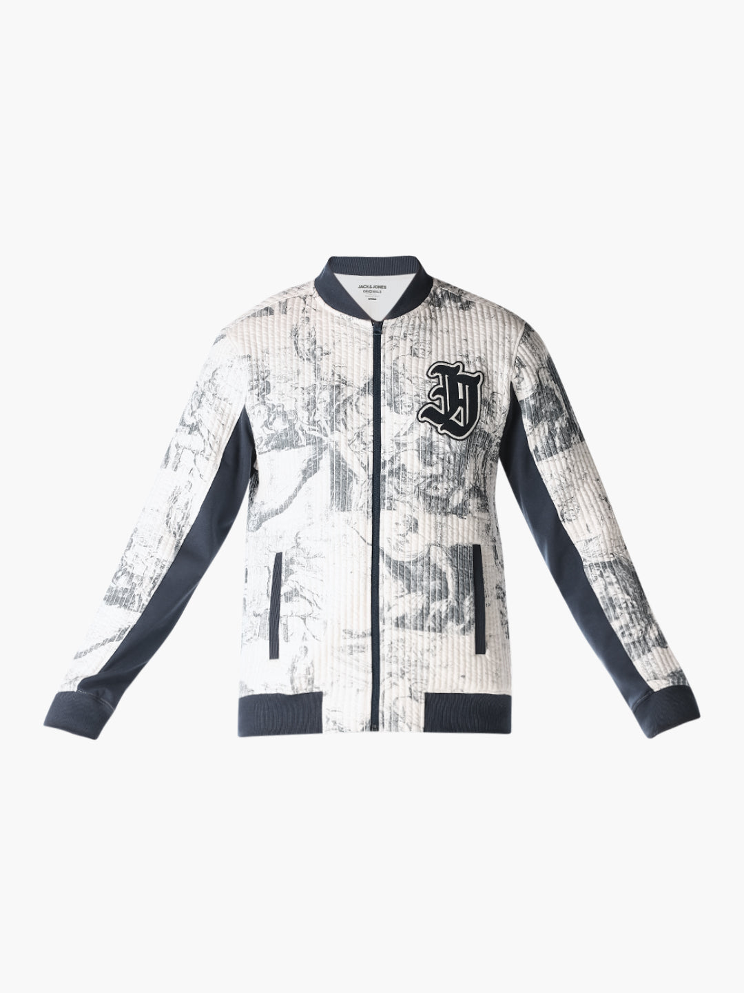 Printed Front Open Bomber Jacket