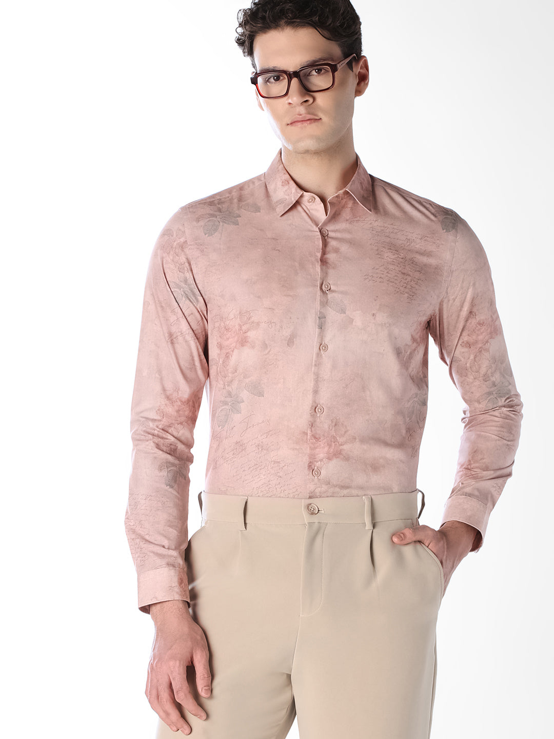 Floral Cotton Full Sleeves Shirt - S