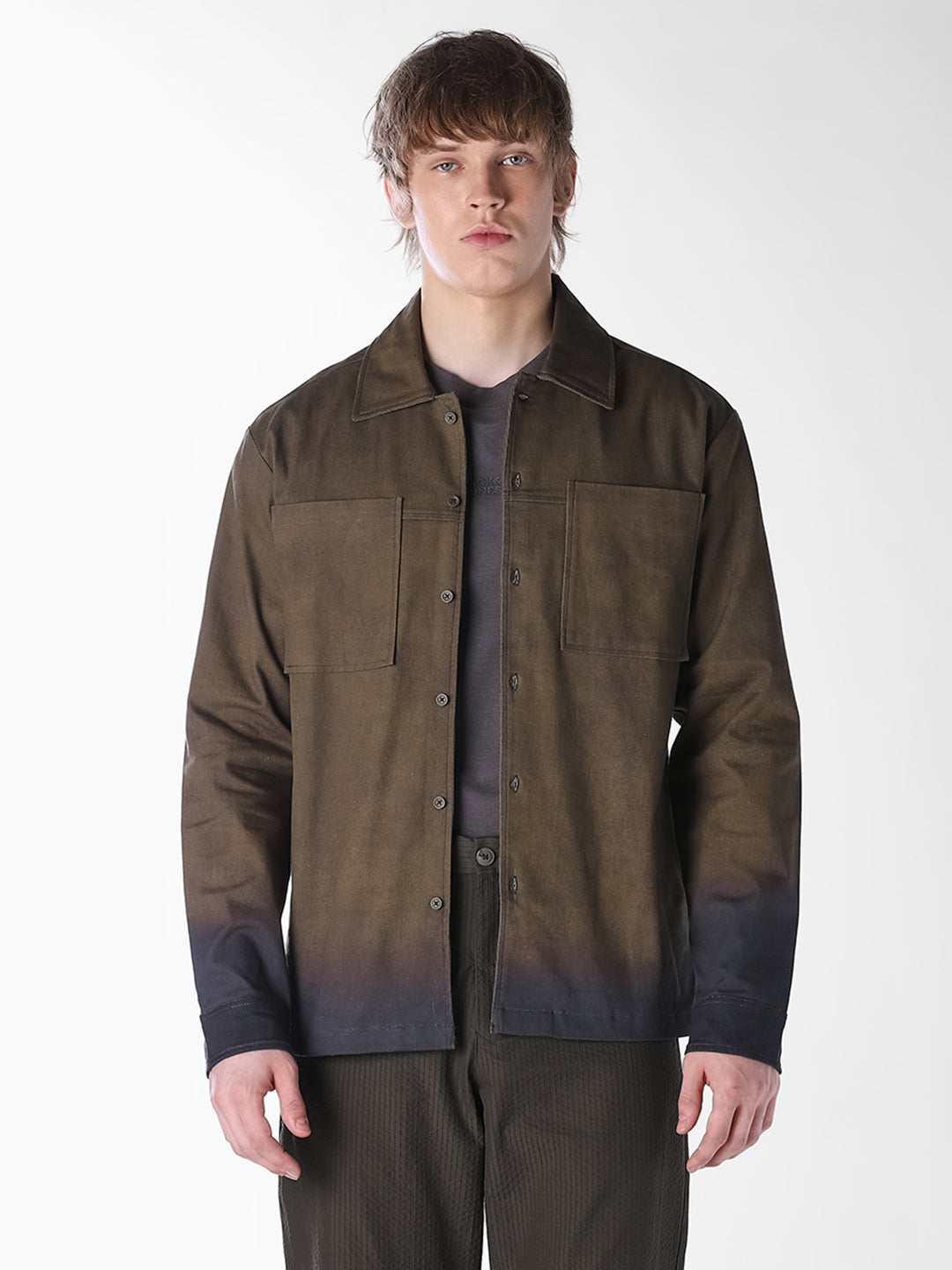 Utility Cotton Blend Overshirt