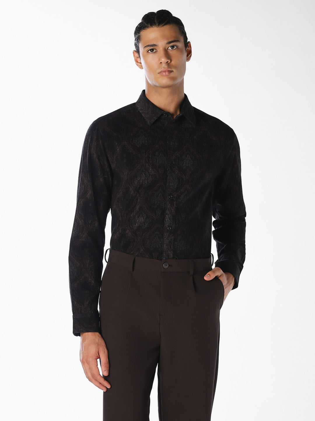 Printed Dobby Slim Fit Shirt